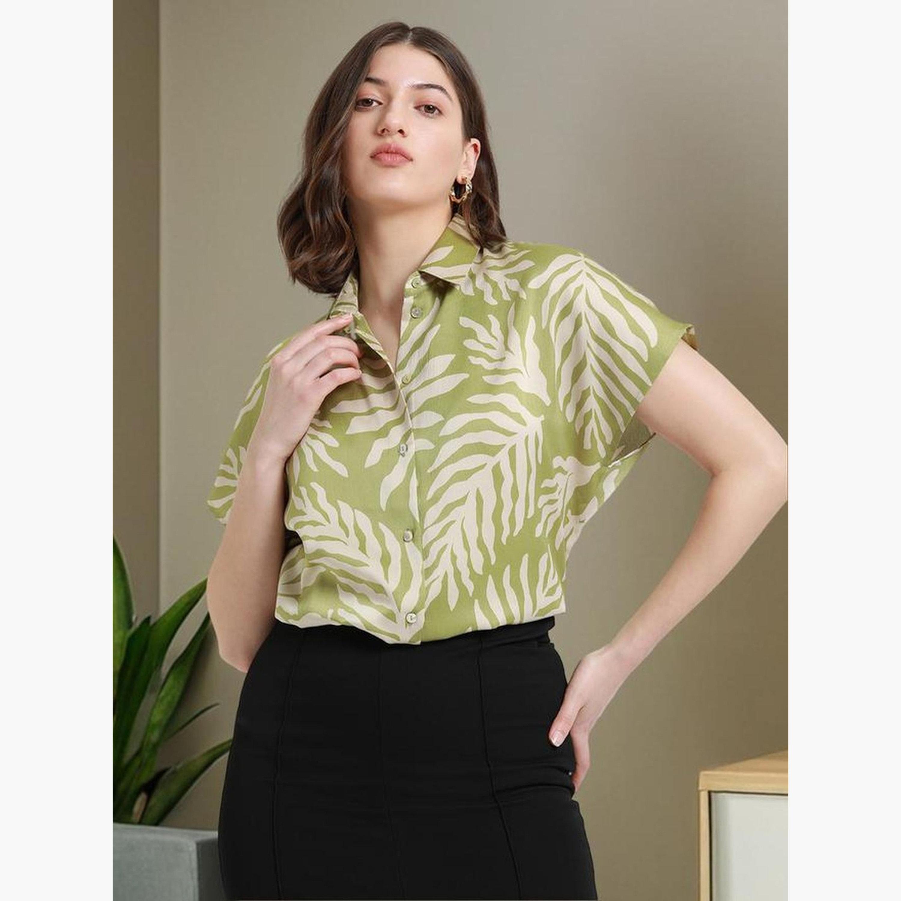 دينيس لينغو - قميص زيتوني كاجوال مريح للنساء-women-clothing-shirtsandblouses-shirts-image-5
