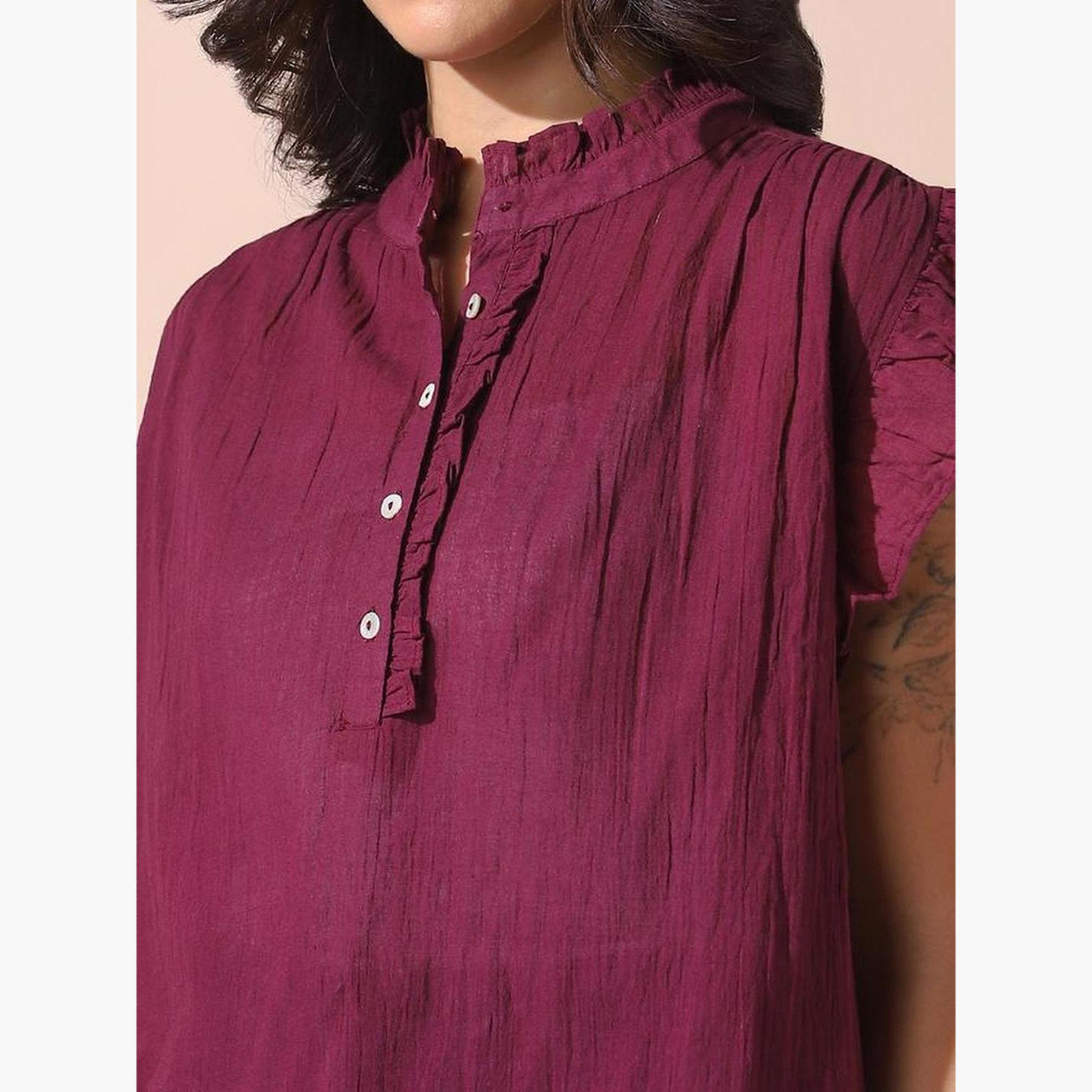 Dennis Lingo Women Solid Textured Sleeveless Ruffle Top-women-clothing-tshirts-image-6