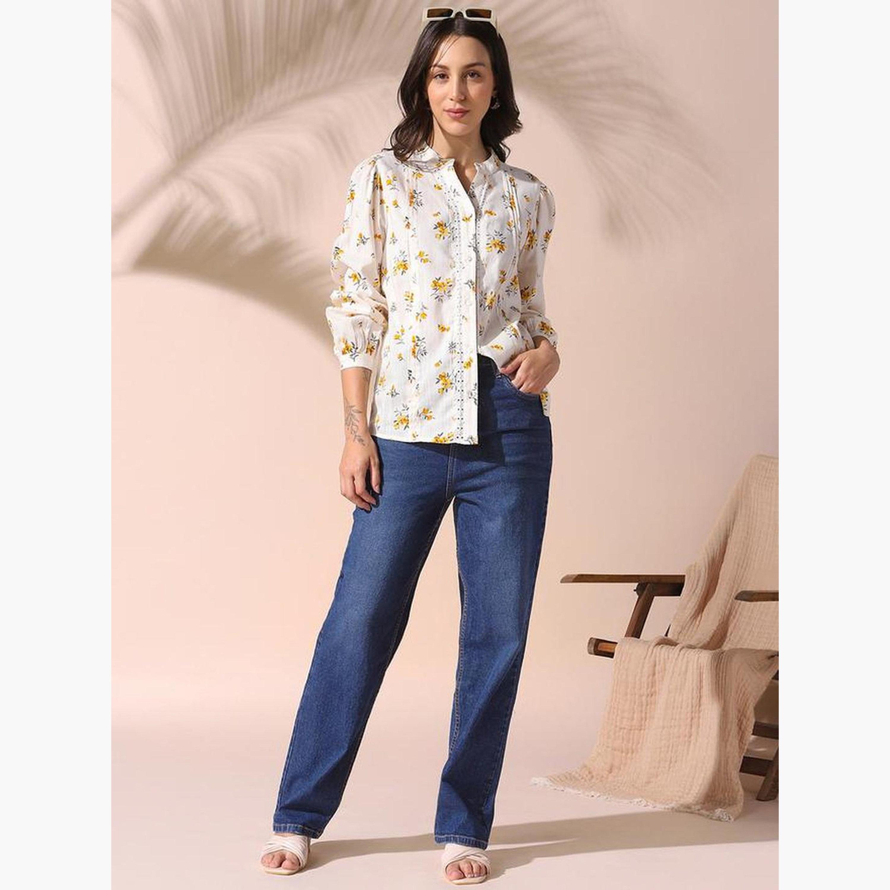 Dennis Lingo Floral Print Long Sleeve Top-women-clothing-shirtsandblouses-shirts-image-2