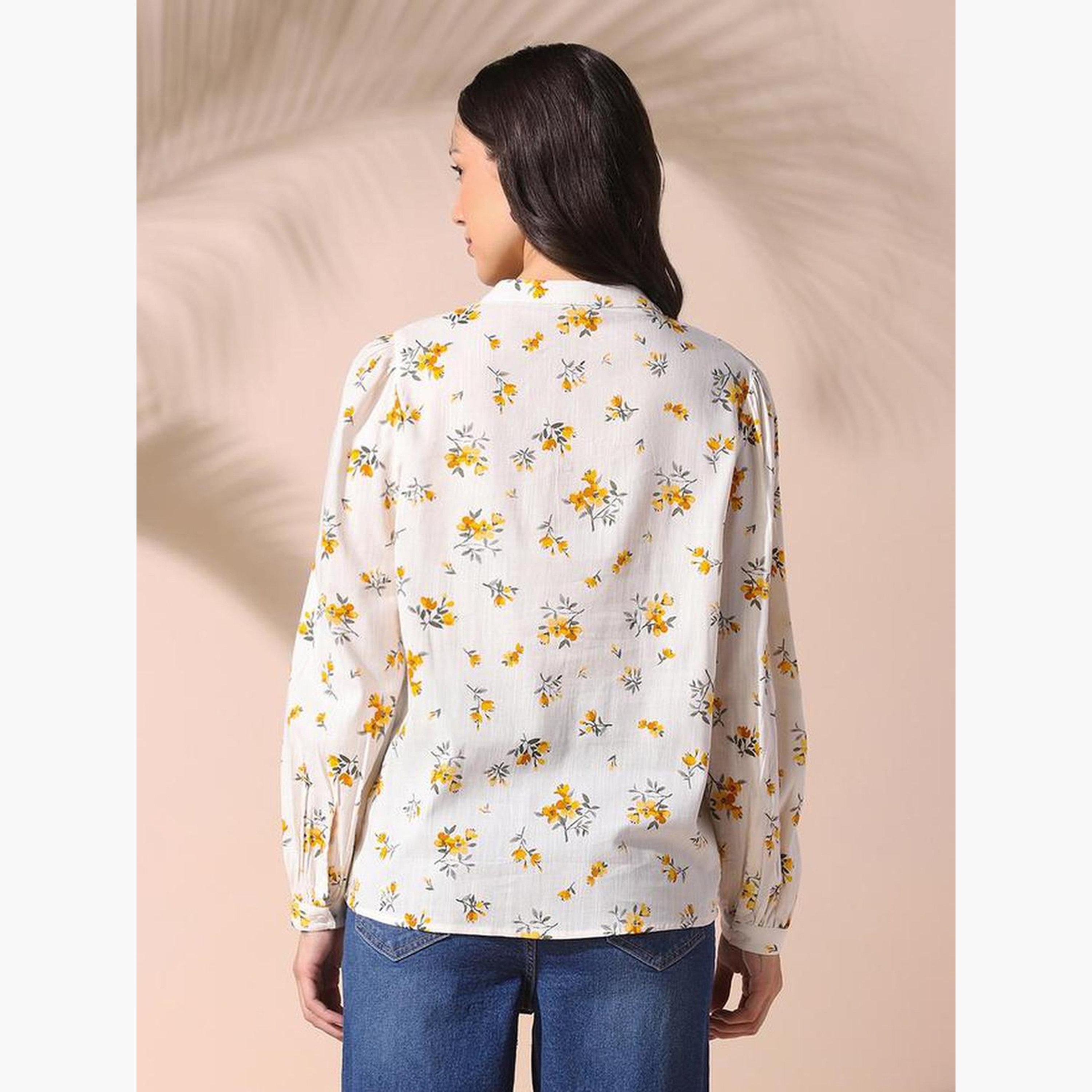 دينيس لينغو - بلوزة بطبعة زهور وأكمام طويلة-women-clothing-shirtsandblouses-shirts-image-5