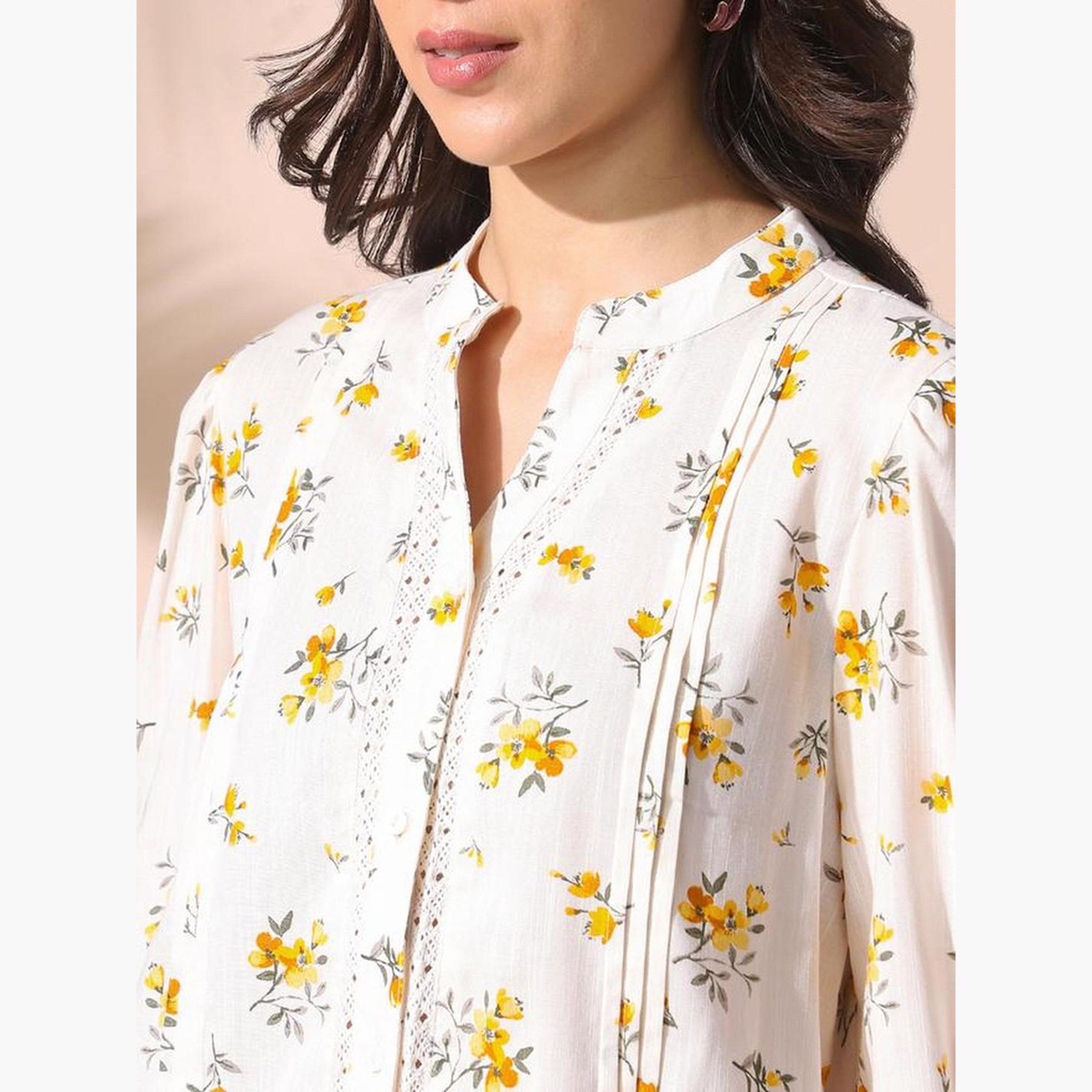 دينيس لينغو - بلوزة بطبعة زهور وأكمام طويلة-women-clothing-shirtsandblouses-shirts-image-6