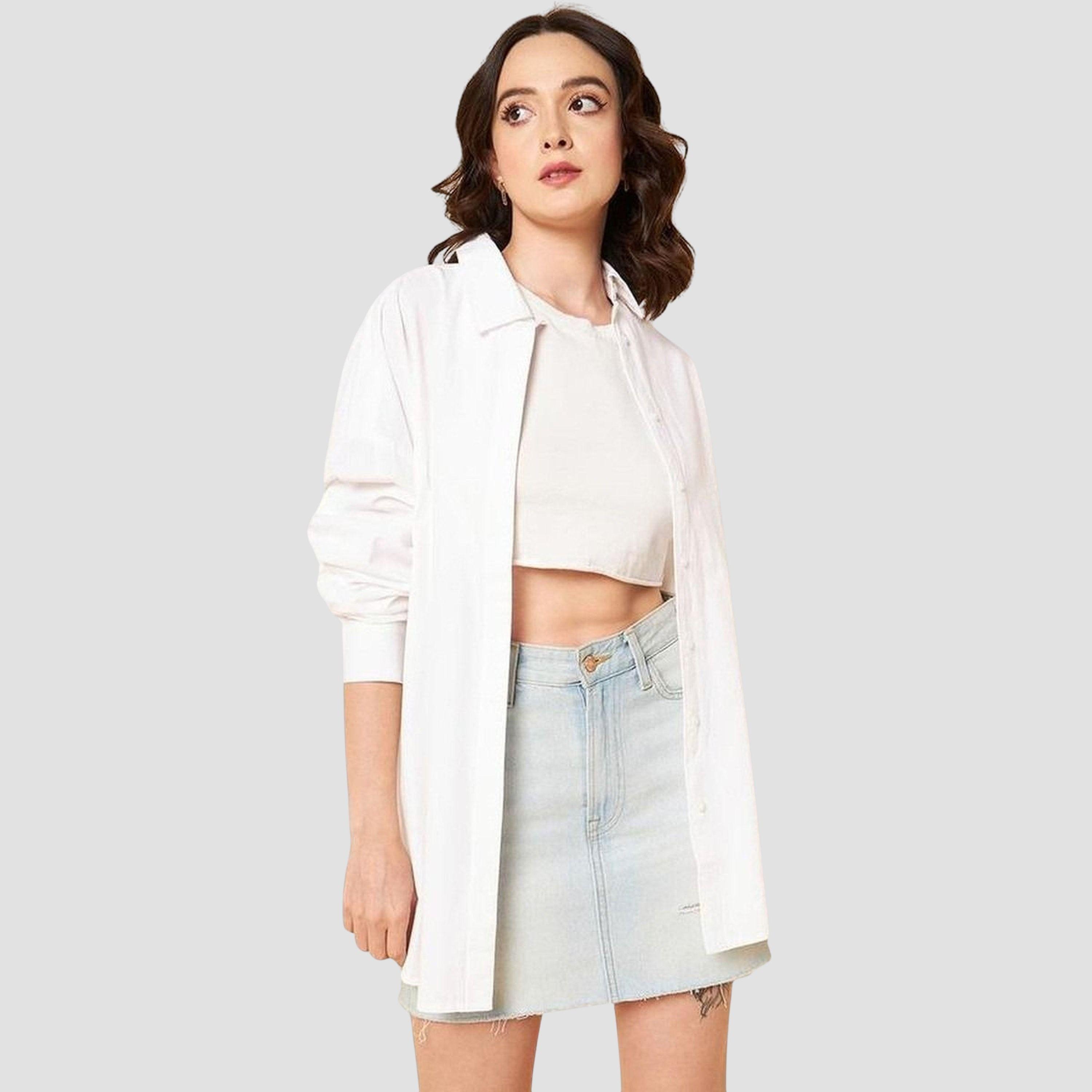 High Star Women White Oversized Solid Cotton Casual Shirt-women-clothing-shirtsandblouses-shirts-image-6