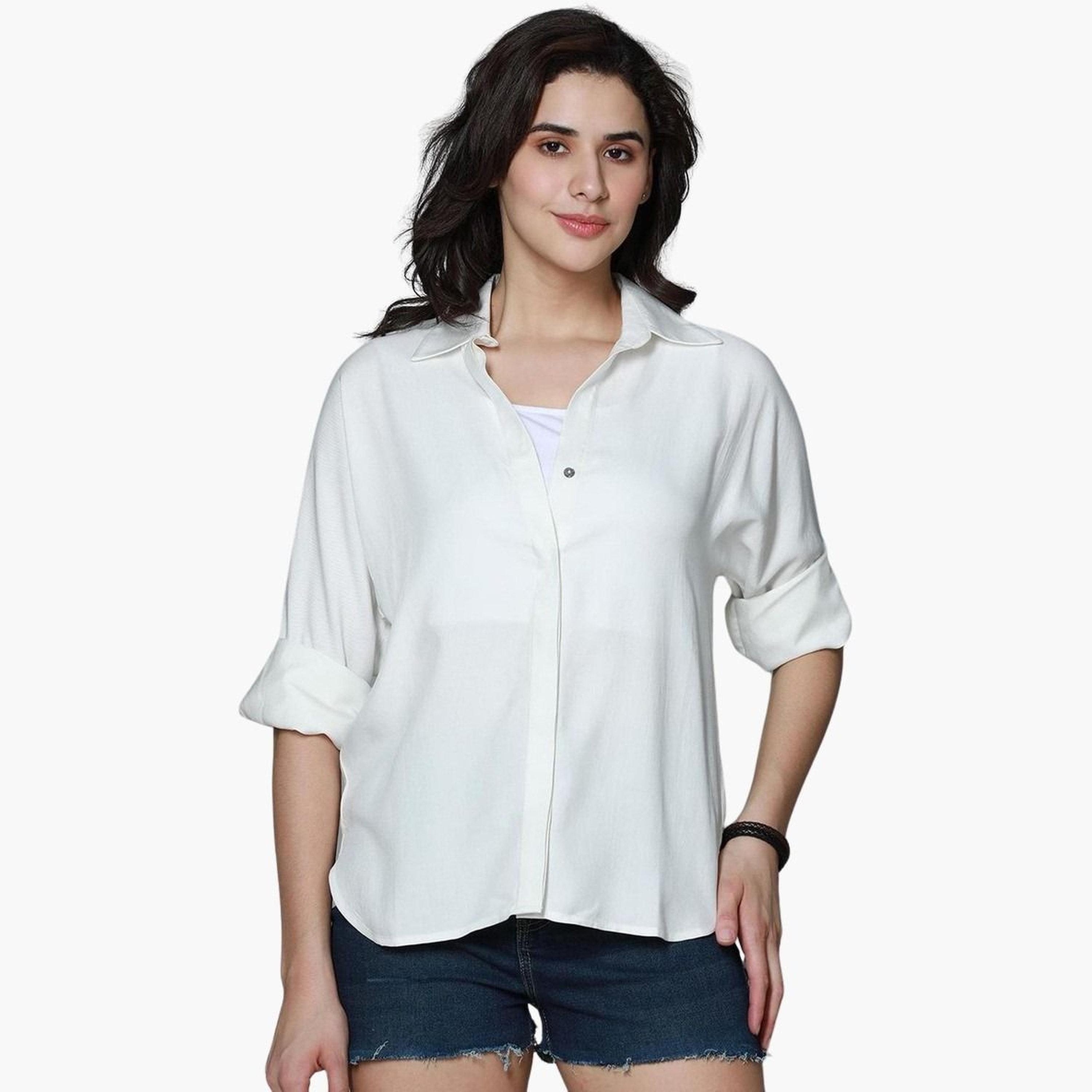 High Star Women White Classic Boxy Casual Shirt-women-clothing-shirtsandblouses-shirts-image-1