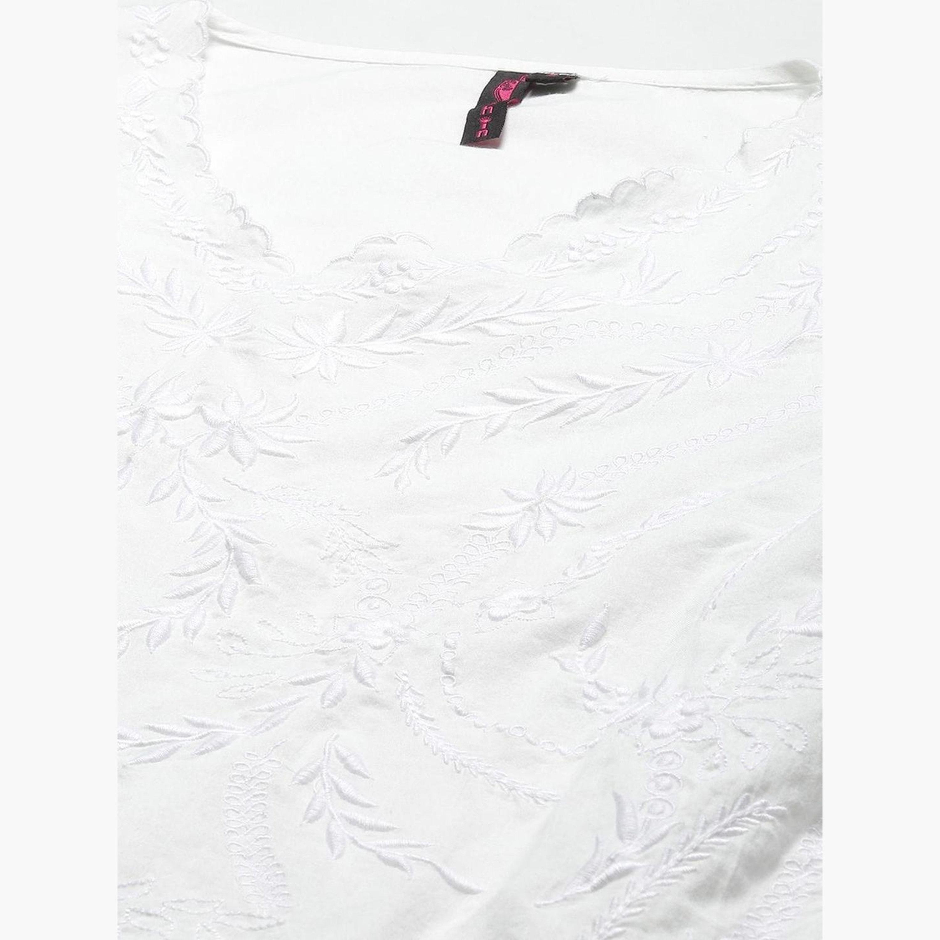 إيشين - بلوزة قطنية بيضاء مطرزة للنساء-women-clothing-tshirts-image-3