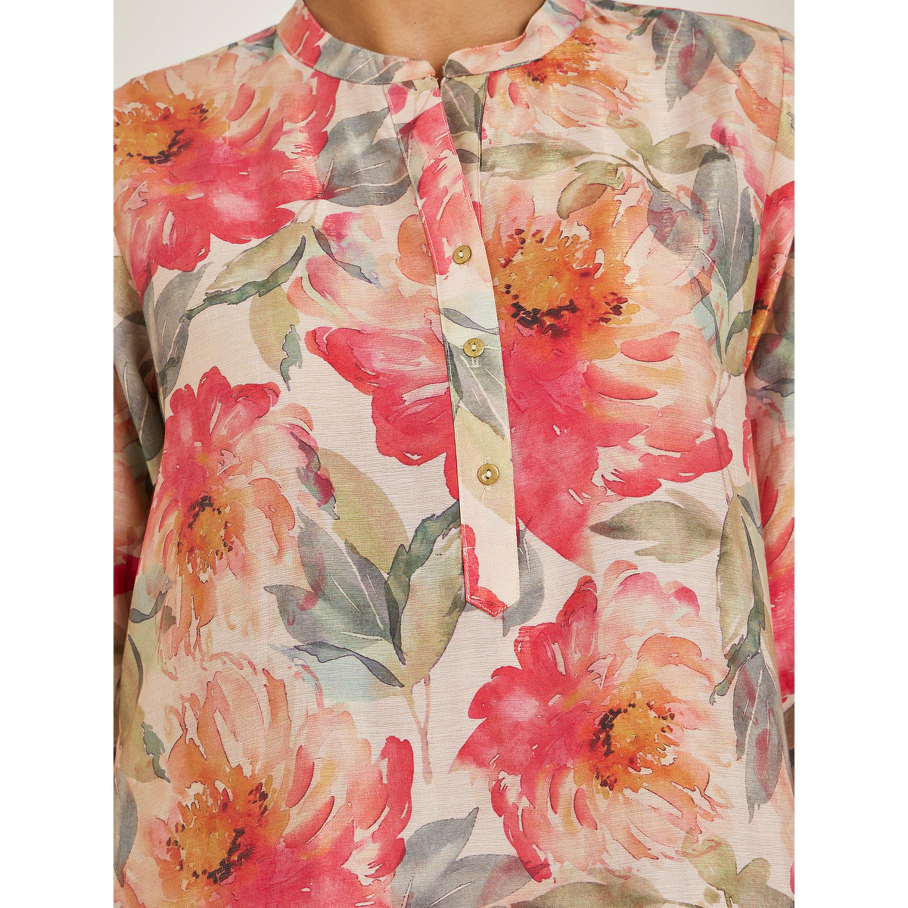 Styli Women Floral Print Collared Buttoned A-Line Jalabiya-women-arabicclothing-jalabiyas-image-4