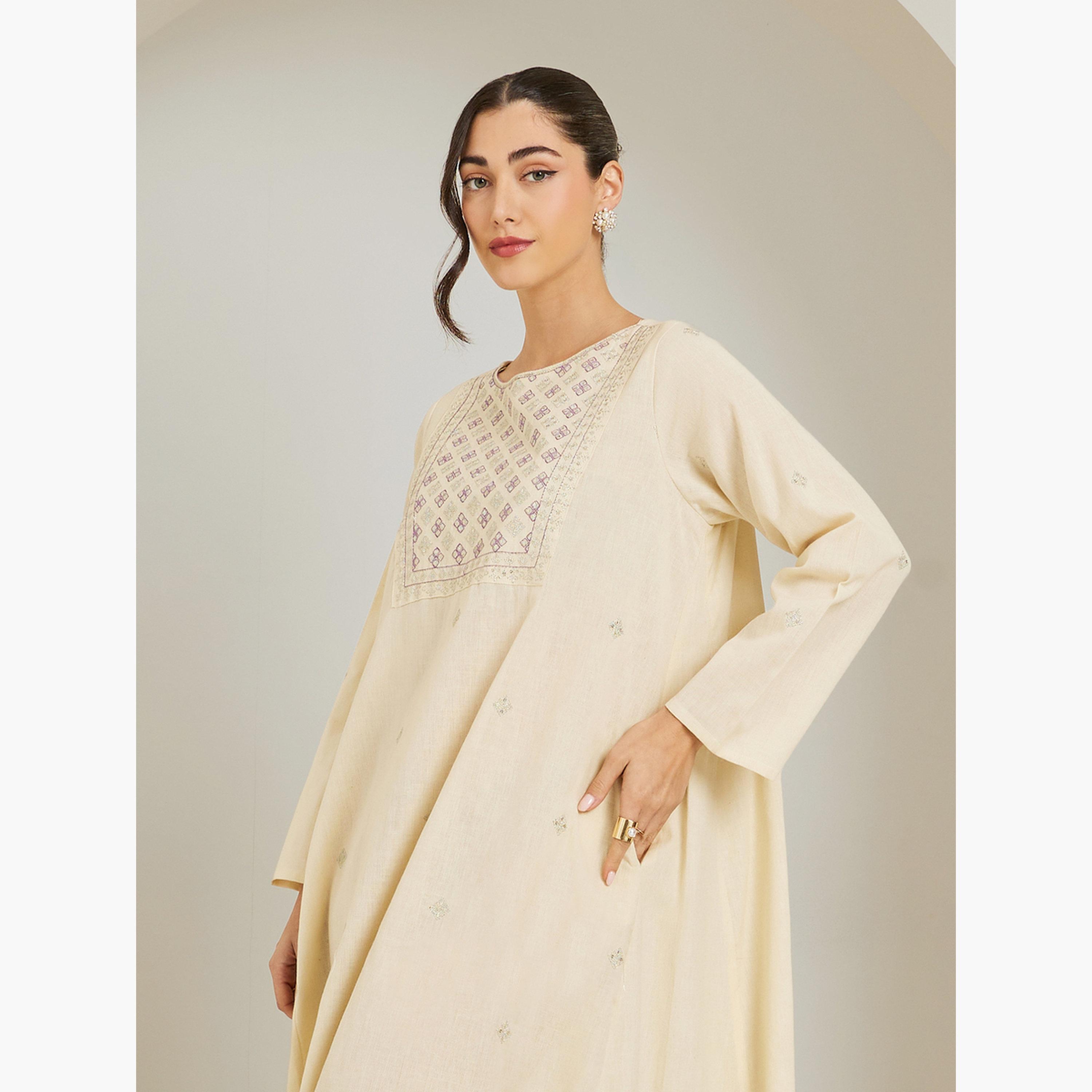 جلابية مطرزة بحافة واسعة-women-arabicclothing-jalabiyas-image-2
