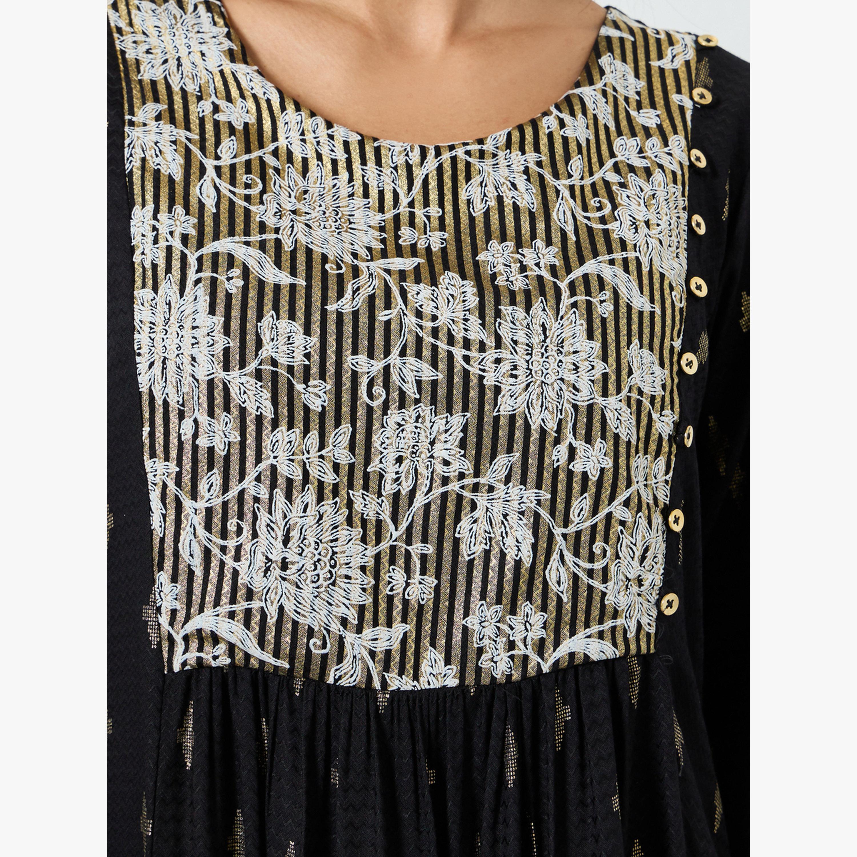 جلابية جاكارد بأكمام طويلة-women-arabicclothing-jalabiyas-image-5