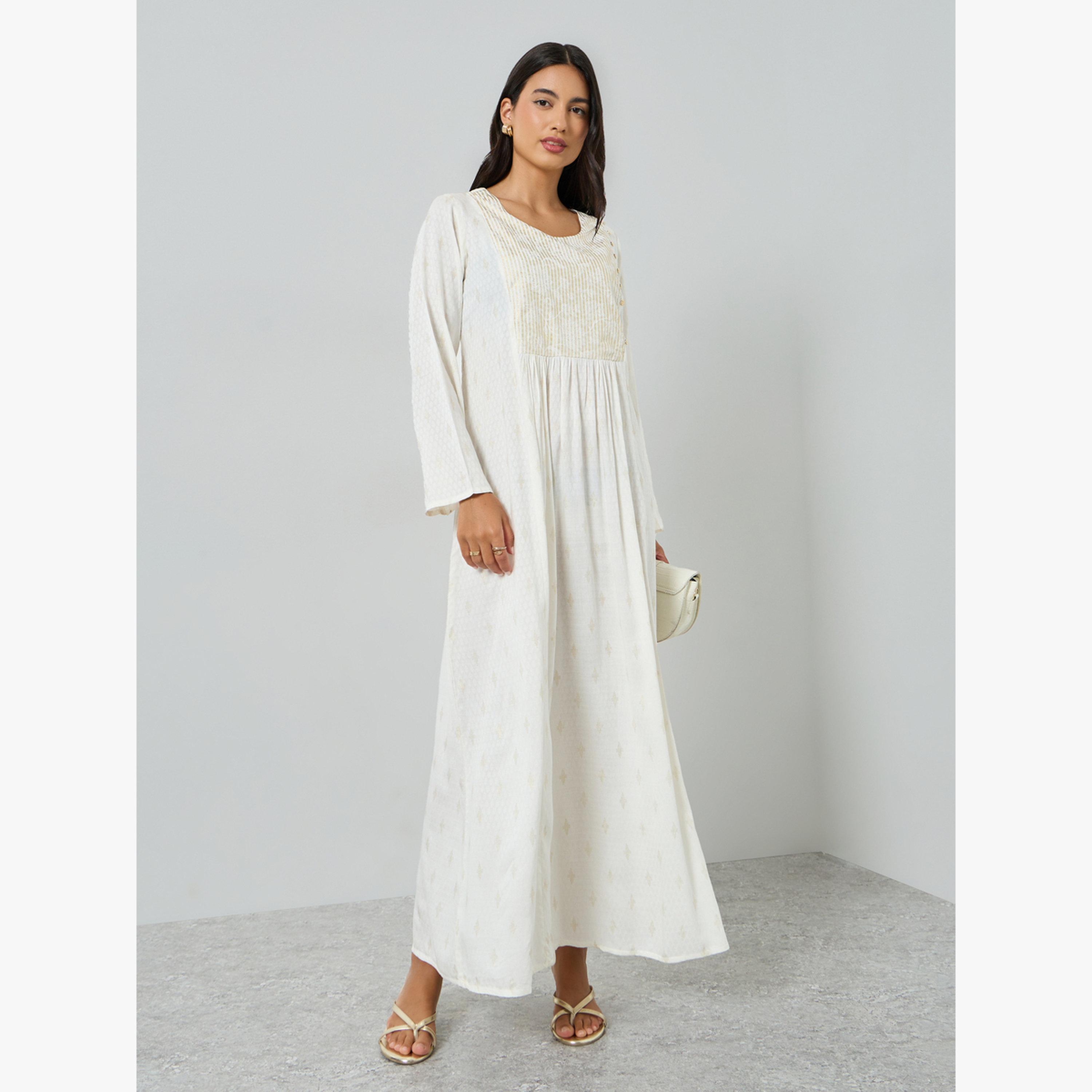 جلابية جاكارد بأكمام طويلة-women-arabicclothing-jalabiyas-image-1