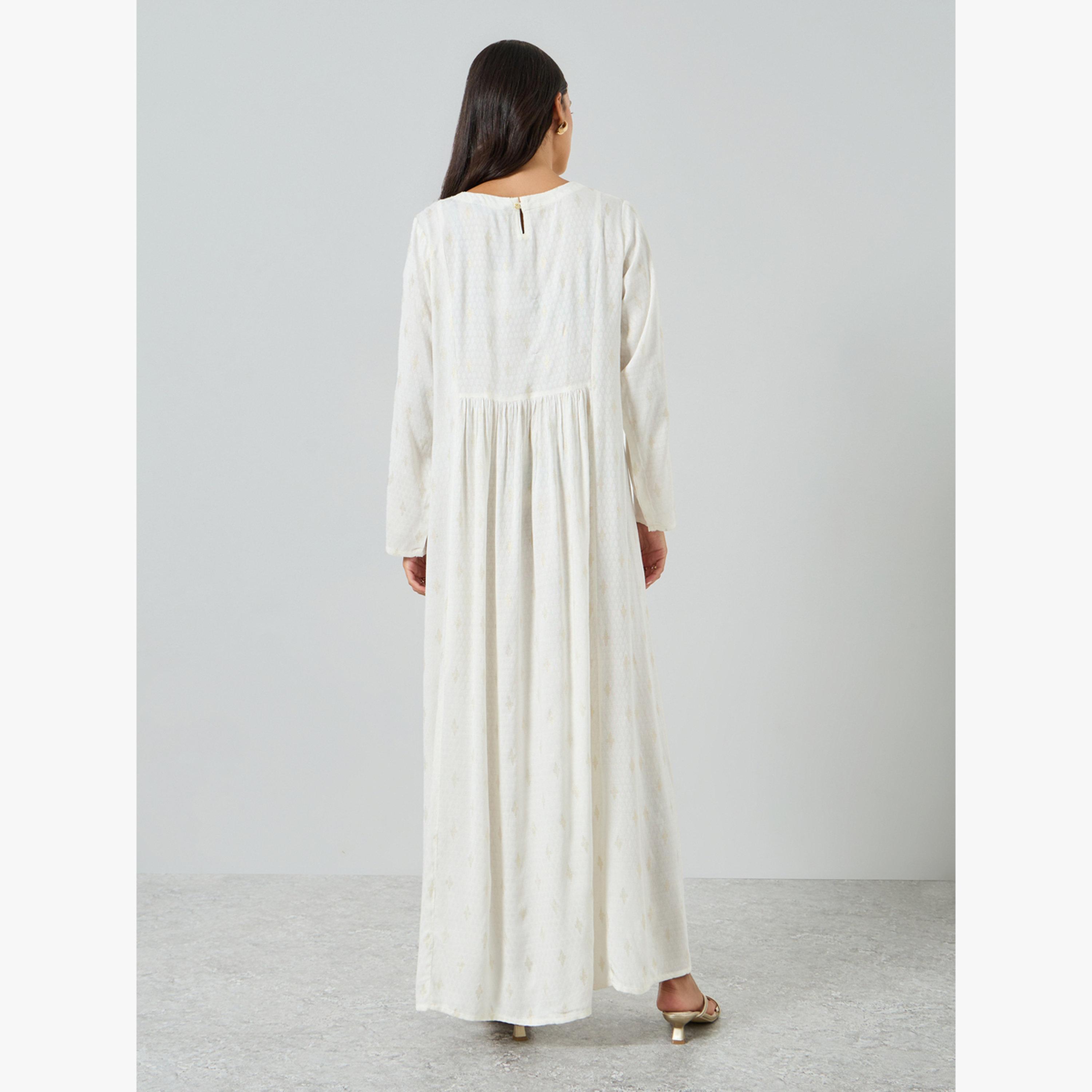 جلابية جاكارد بأكمام طويلة-women-arabicclothing-jalabiyas-image-4