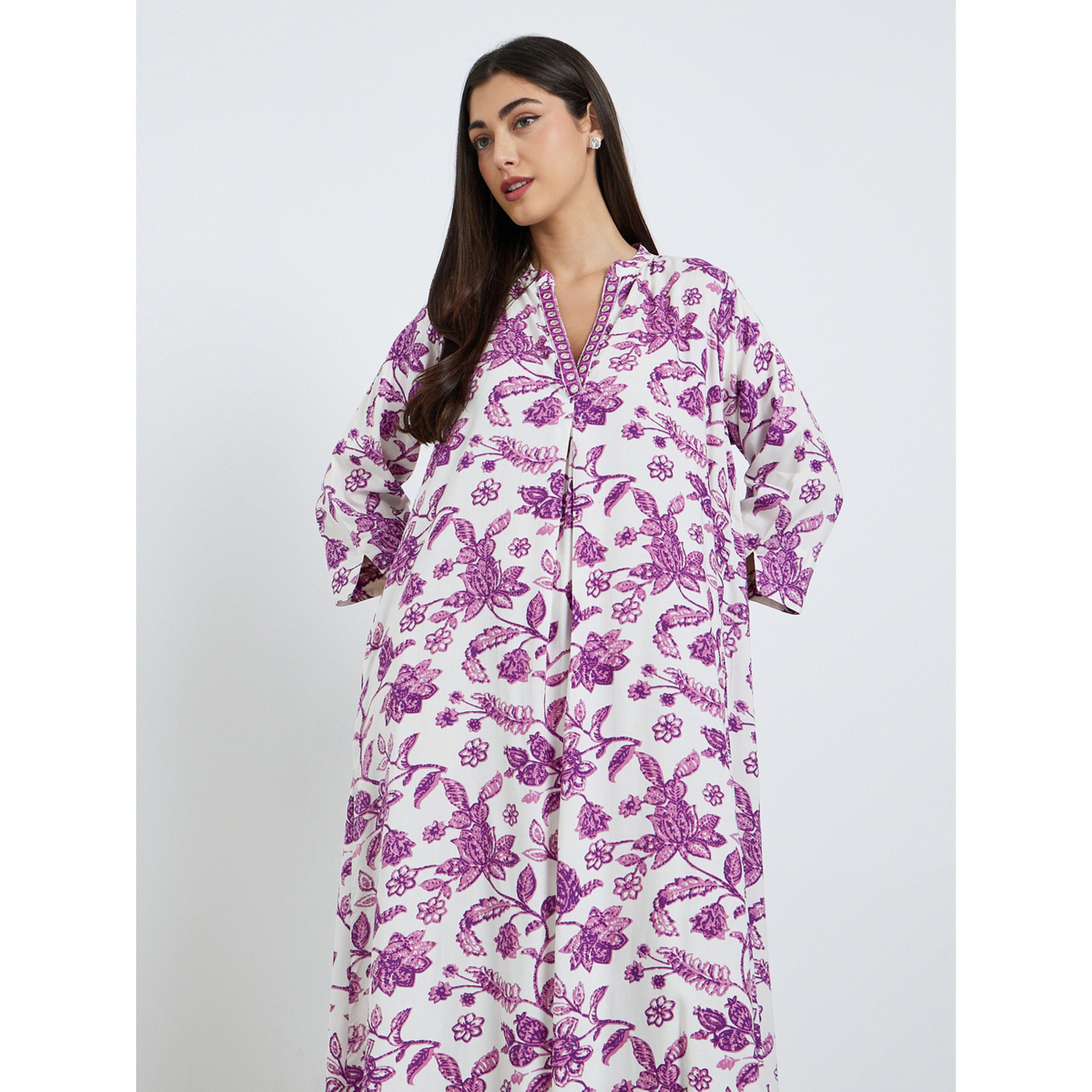 جلابية بنفسجية بطبعة زهور بحافة واسعة-women-arabicclothing-jalabiyas-image-3