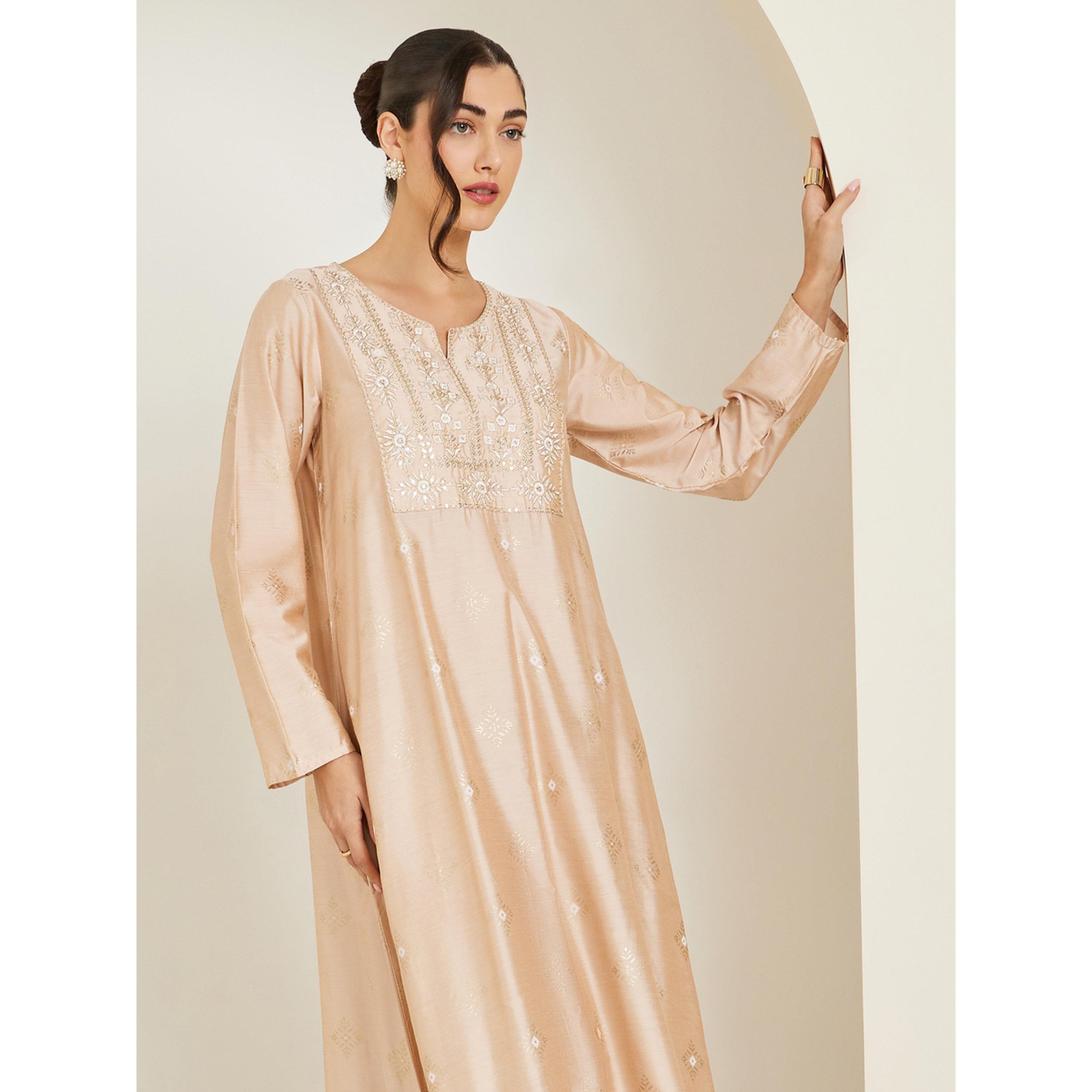 جلابية بيج مطرزة بحافة واسعة-women-arabicclothing-jalabiyas-image-3