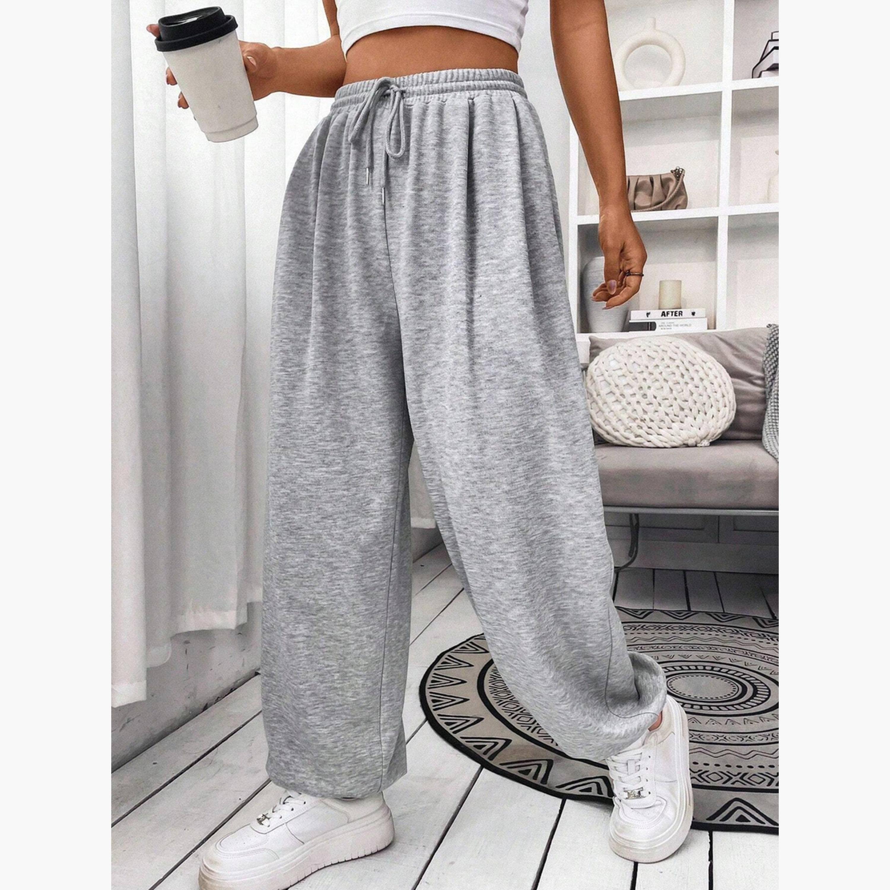 تيك تو - بنطال رياضي سادة برباط خصر مطاطي-women-clothing-bottoms-joggers-image-3