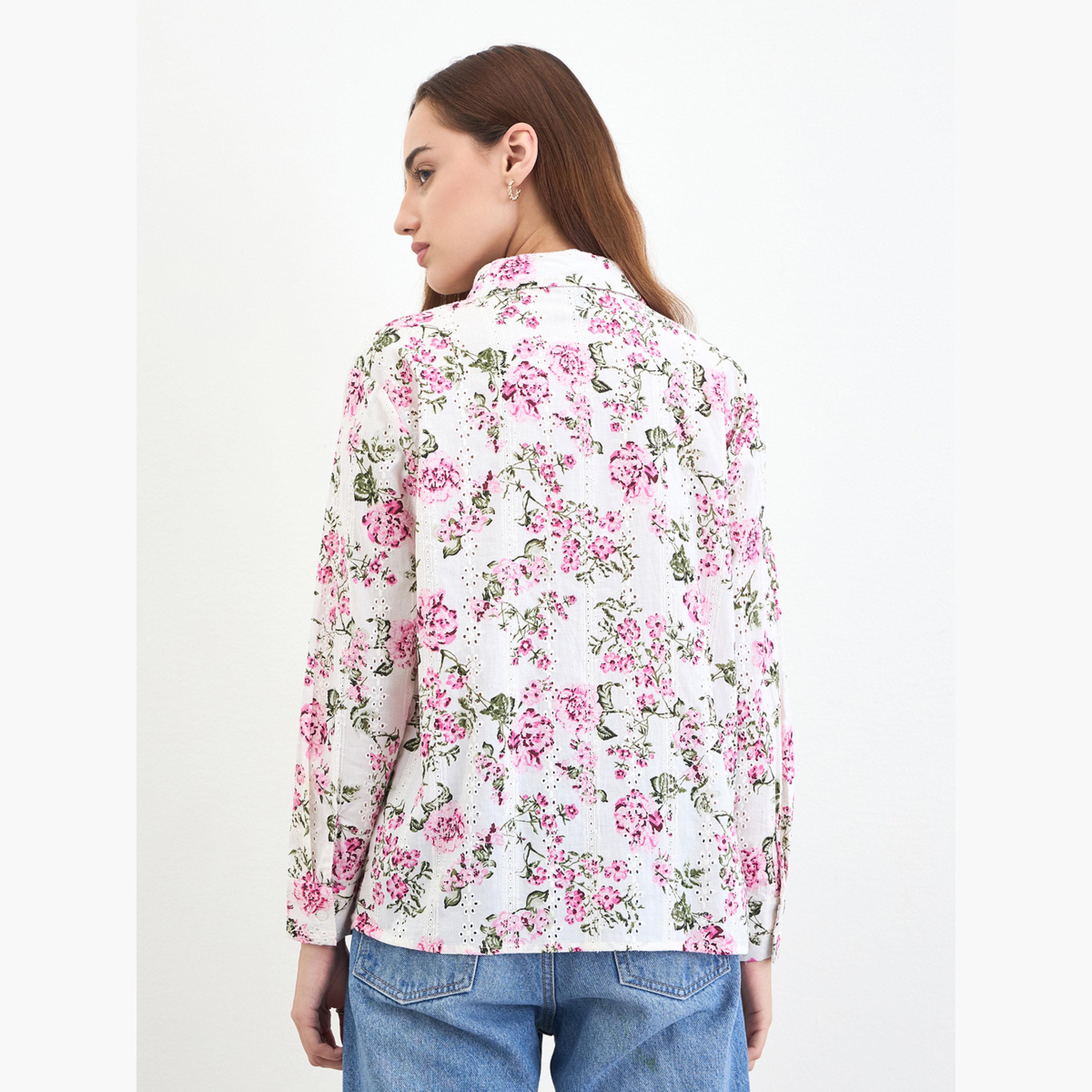 قميص بأكمام طويلة بطبعة زهور-women-clothing-shirtsandblouses-shirts-image-5