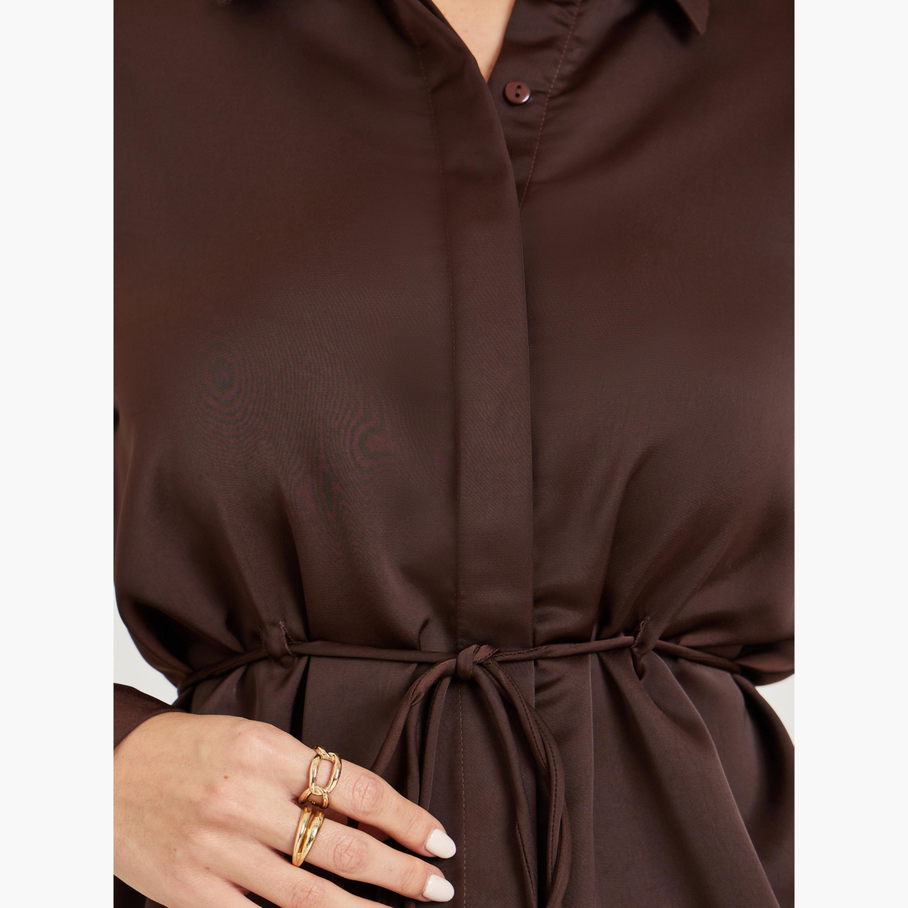 بلوزة بأكمام طويلة وحزام ربط على الخصر-women-clothing-shirtsandblouses-shirts-image-3