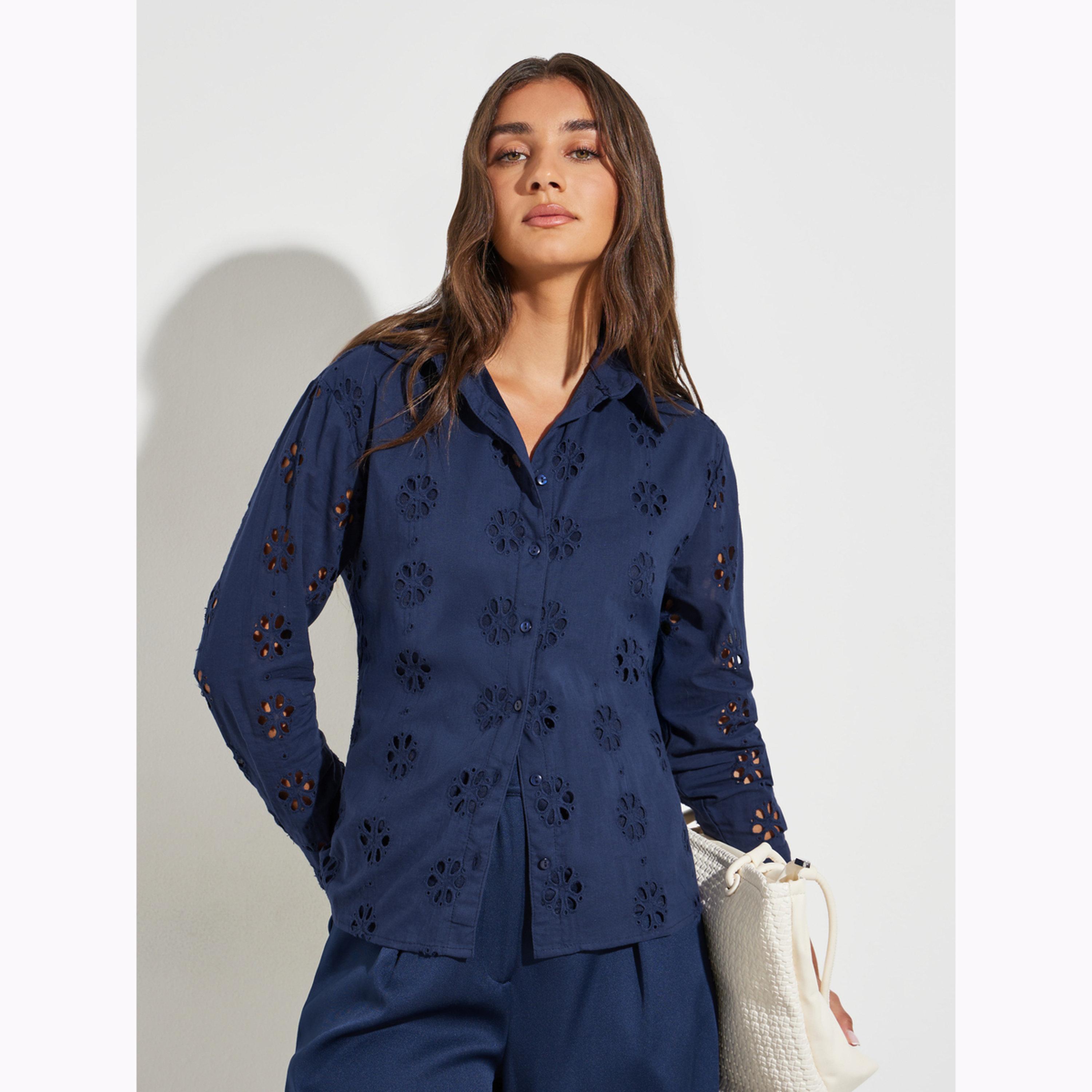 قميص بأكمام طويلة وتطريز كحلي-women-clothing-shirtsandblouses-shirts-image-3