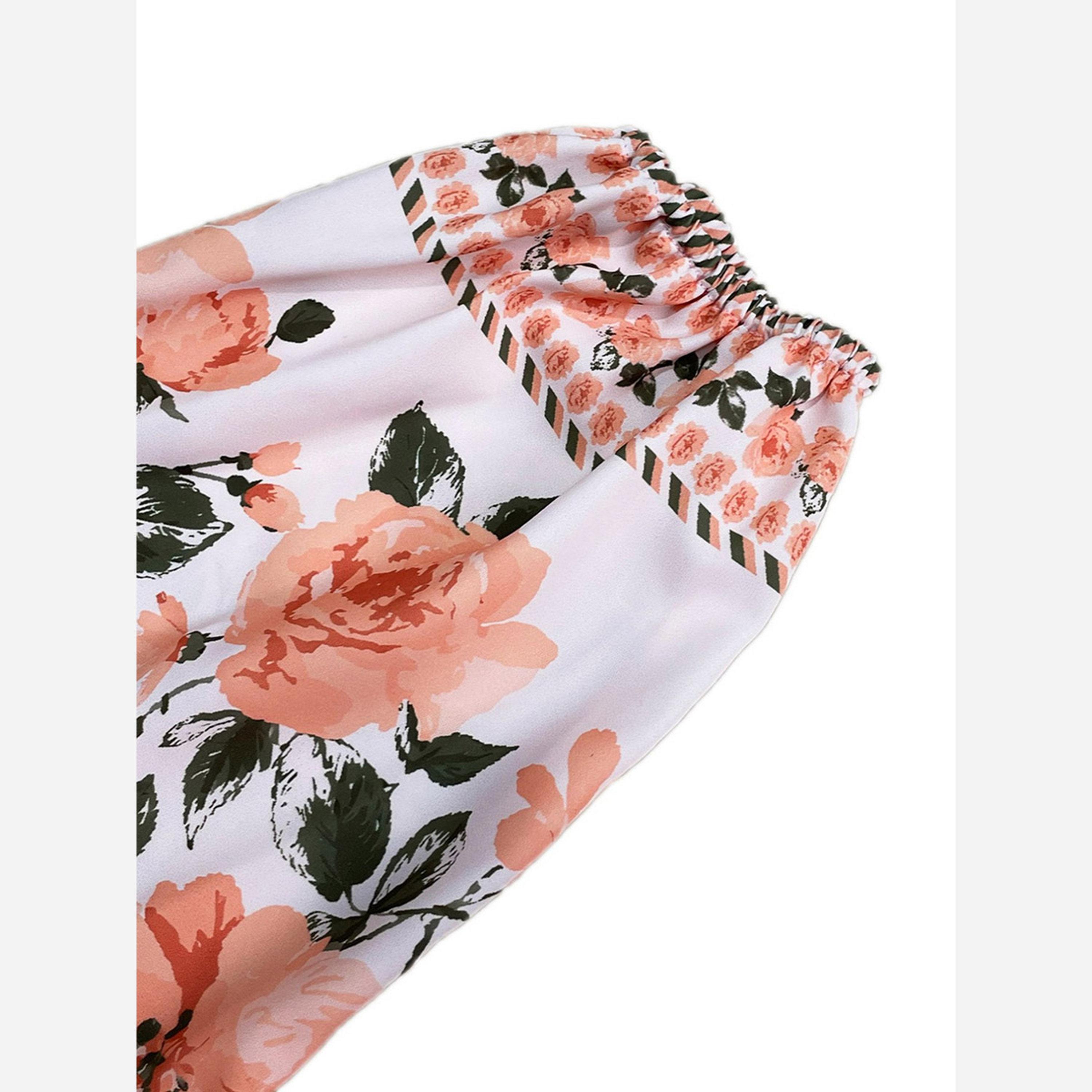 Take Two Women's Floral Printed Belted Detail Lantern Sleeve Mini Dress-women-clothing-dresses-image-5
