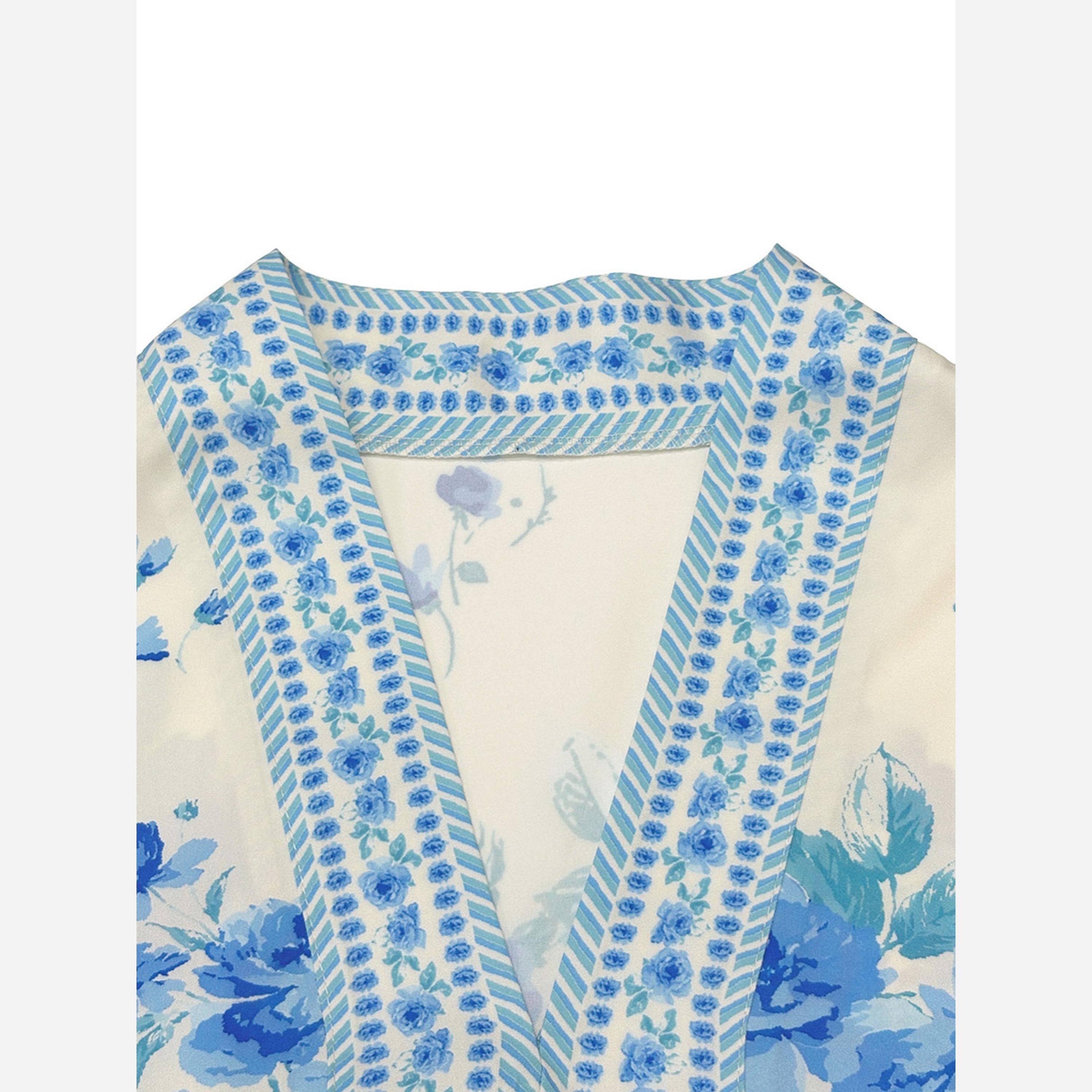 Take Two Women's Floral Printed Belted Detail Lantern Sleeve Mini Dress-women-clothing-dresses-image-6