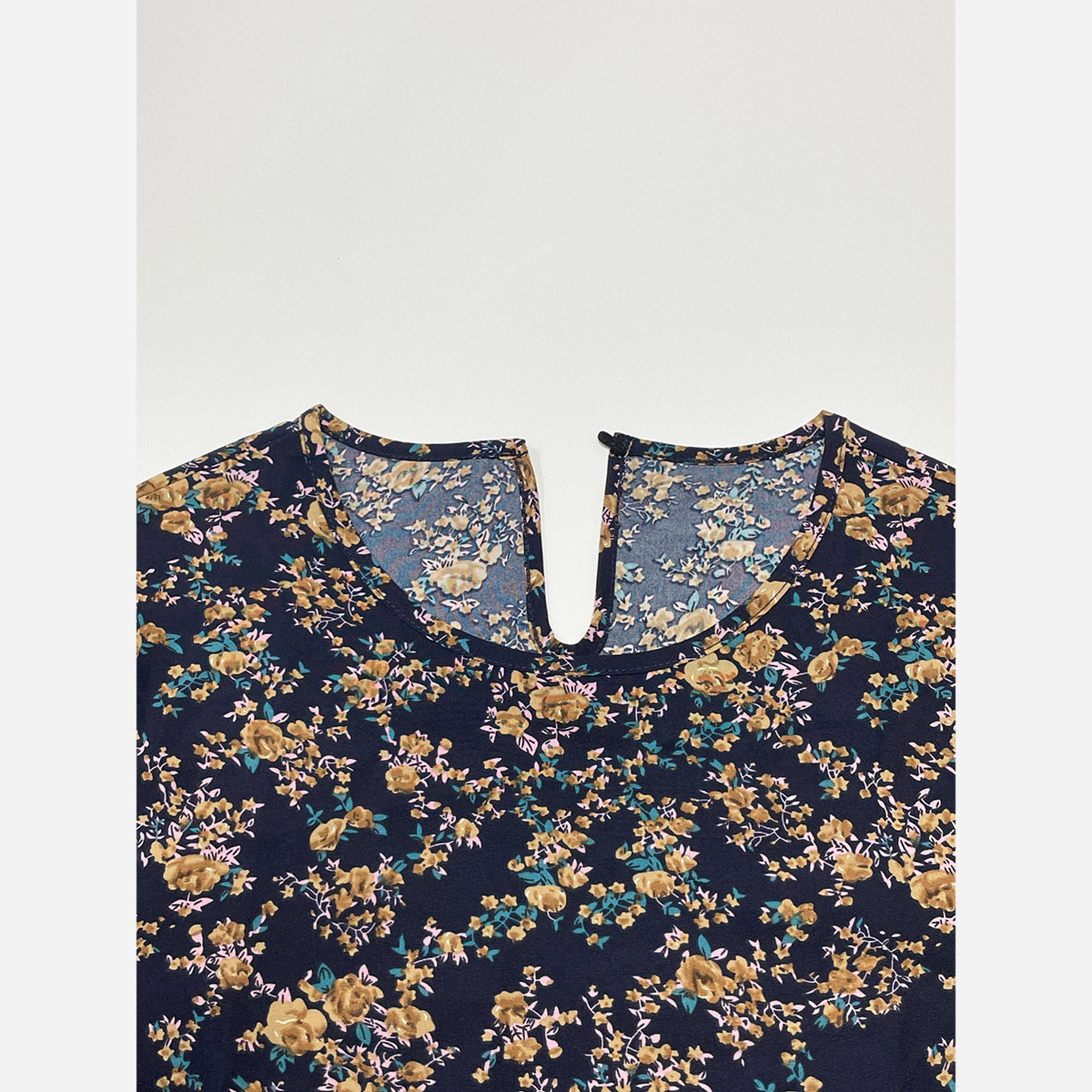 Take Two Women's Allover Printed Round Neck Long Sleeve Mini Dress-women-clothing-dresses-image-4