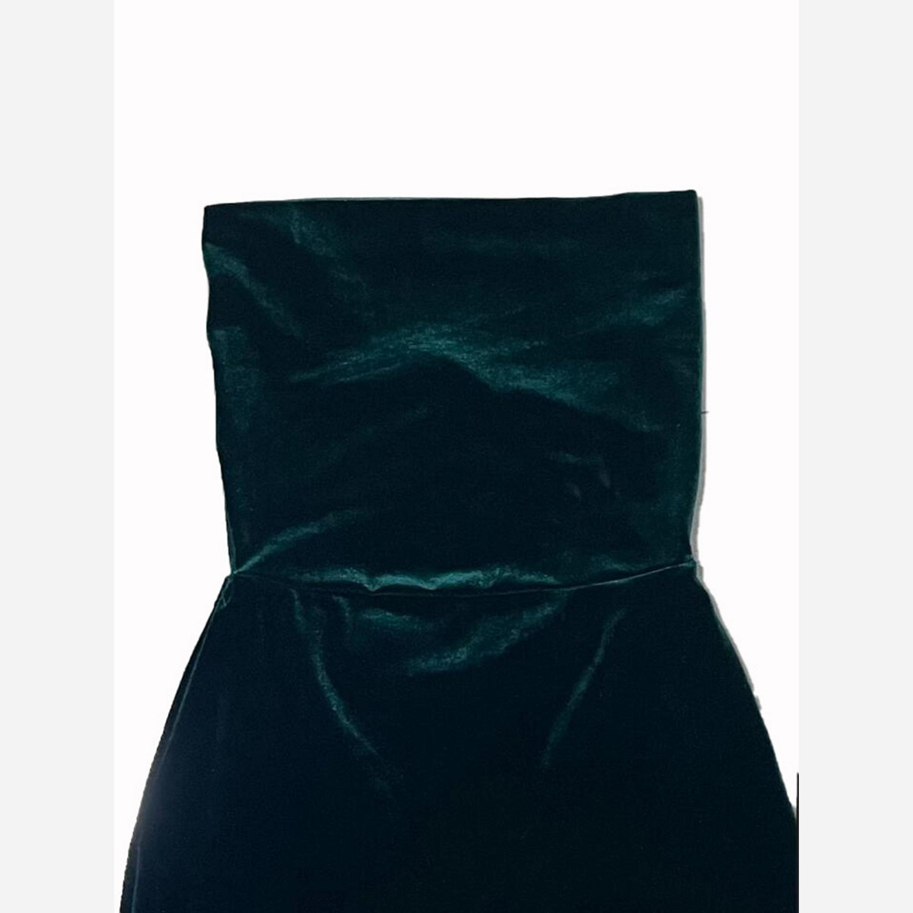 Take Two Women's Solid Fitted Waist Strapless Halter-neck Velvet Mini Dress-women-clothing-dresses-image-6