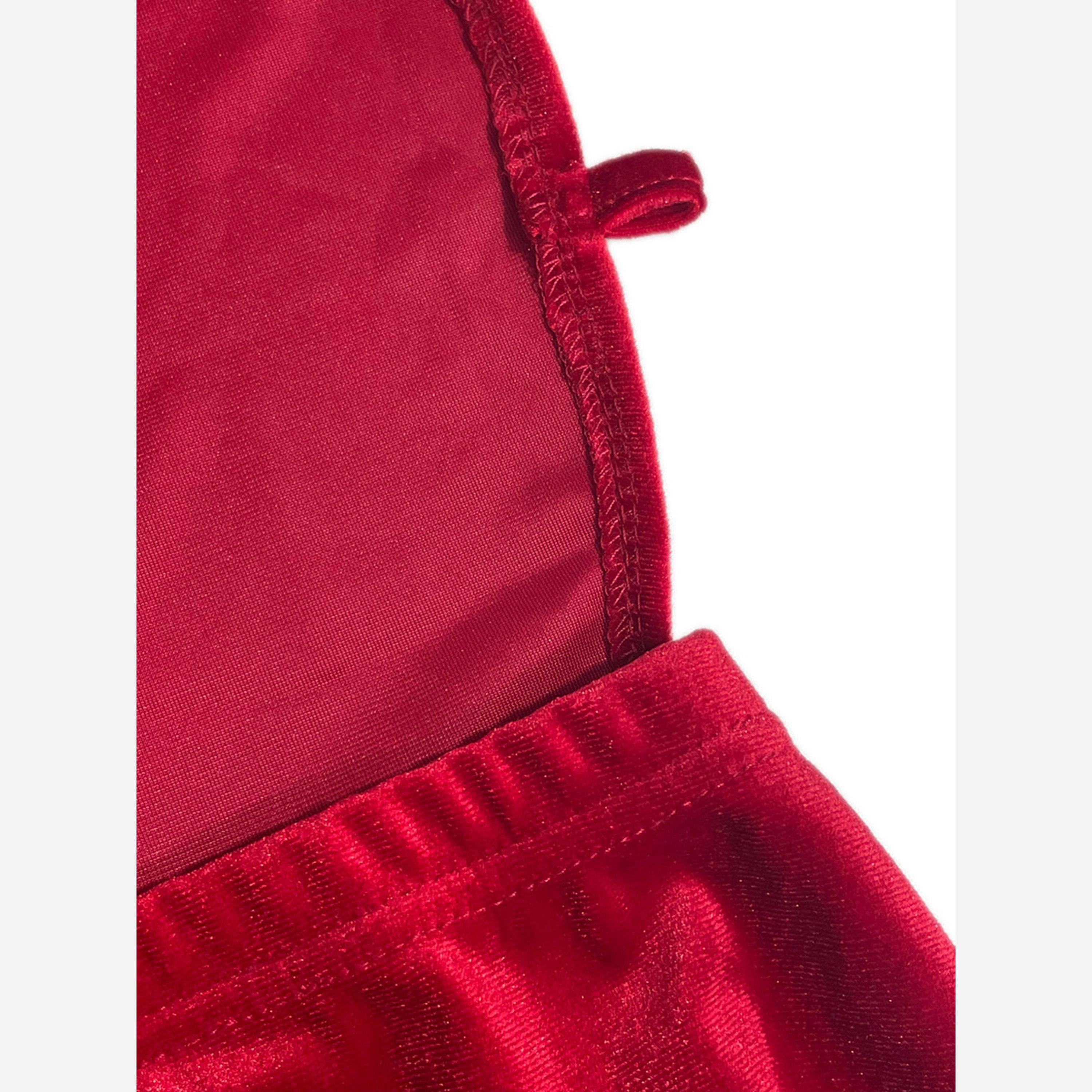 Take Two Women's Solid Fitted Waist Strapless Halter-neck Velvet Mini Dress-women-clothing-dresses-image-5