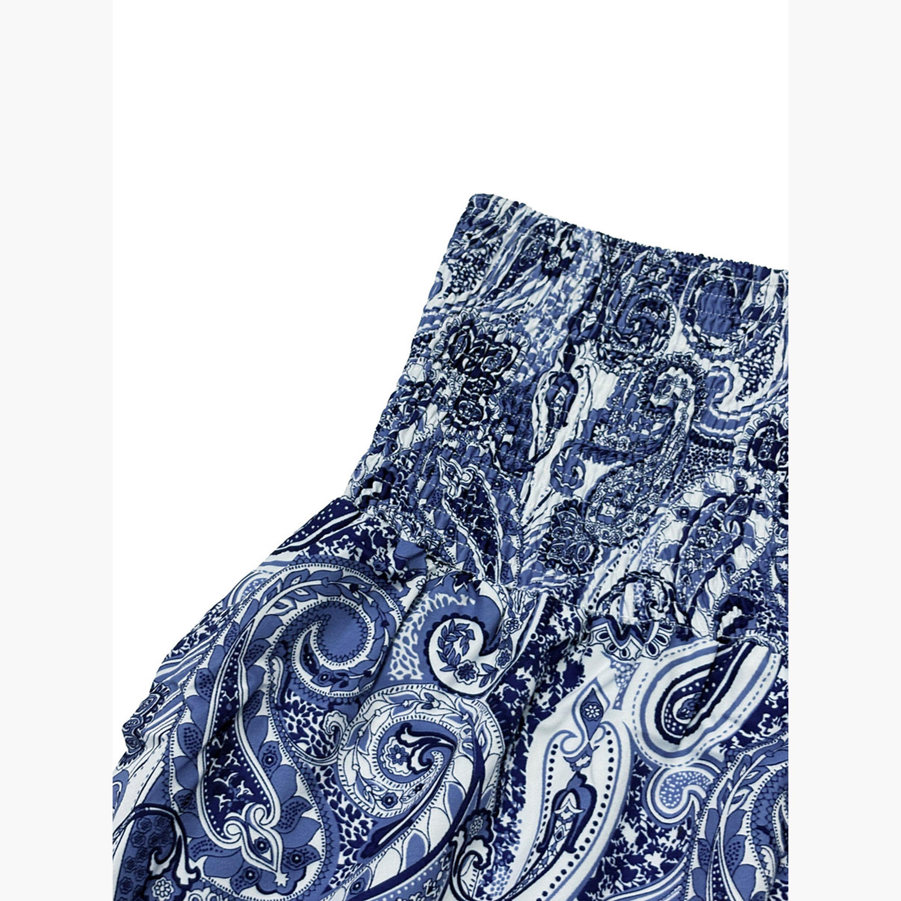 تيك تو - تنورة ماكسي نسائية زرقاء بنقشة بيزلي-women-clothing-bottoms-skirts-image-5