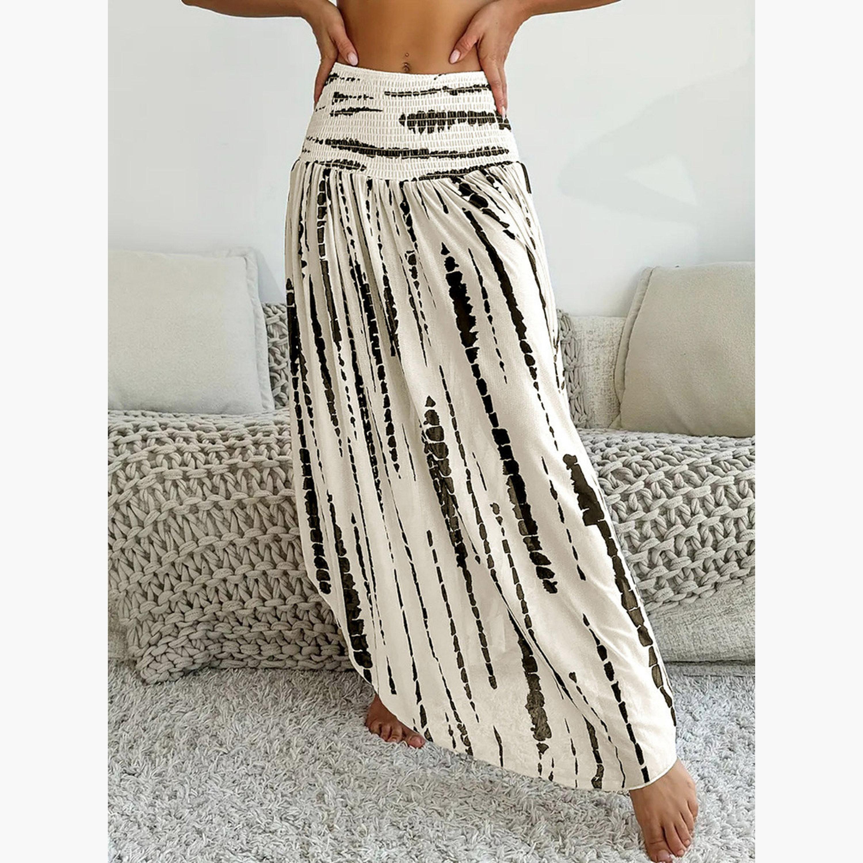 تيك تو - تنورة ماكسي بطبعة للنساء تصميم A-women-clothing-bottoms-skirts-image-3