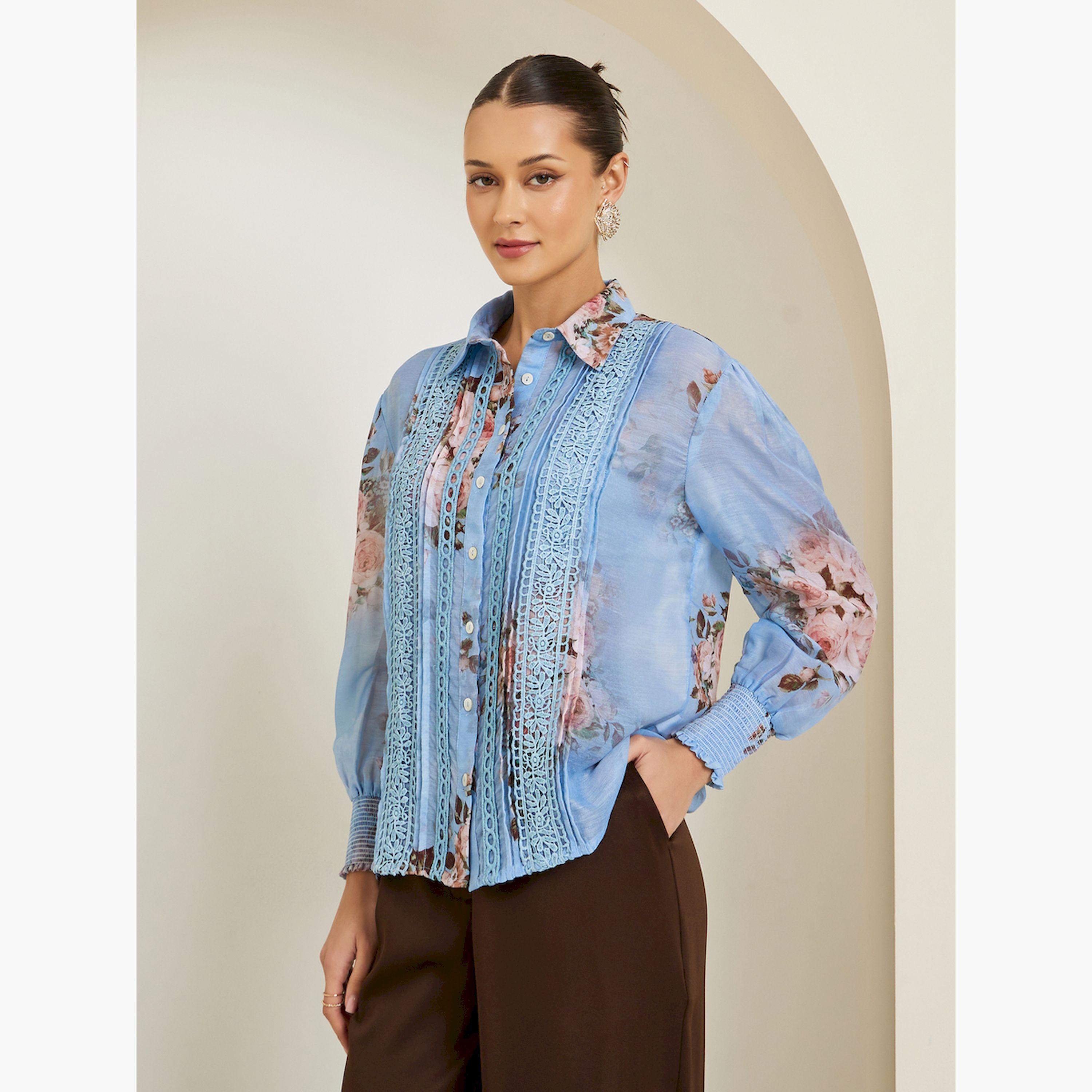 بلوزة بأكمام طويلة وطبعة زهور-women-clothing-shirtsandblouses-shirts-image-3