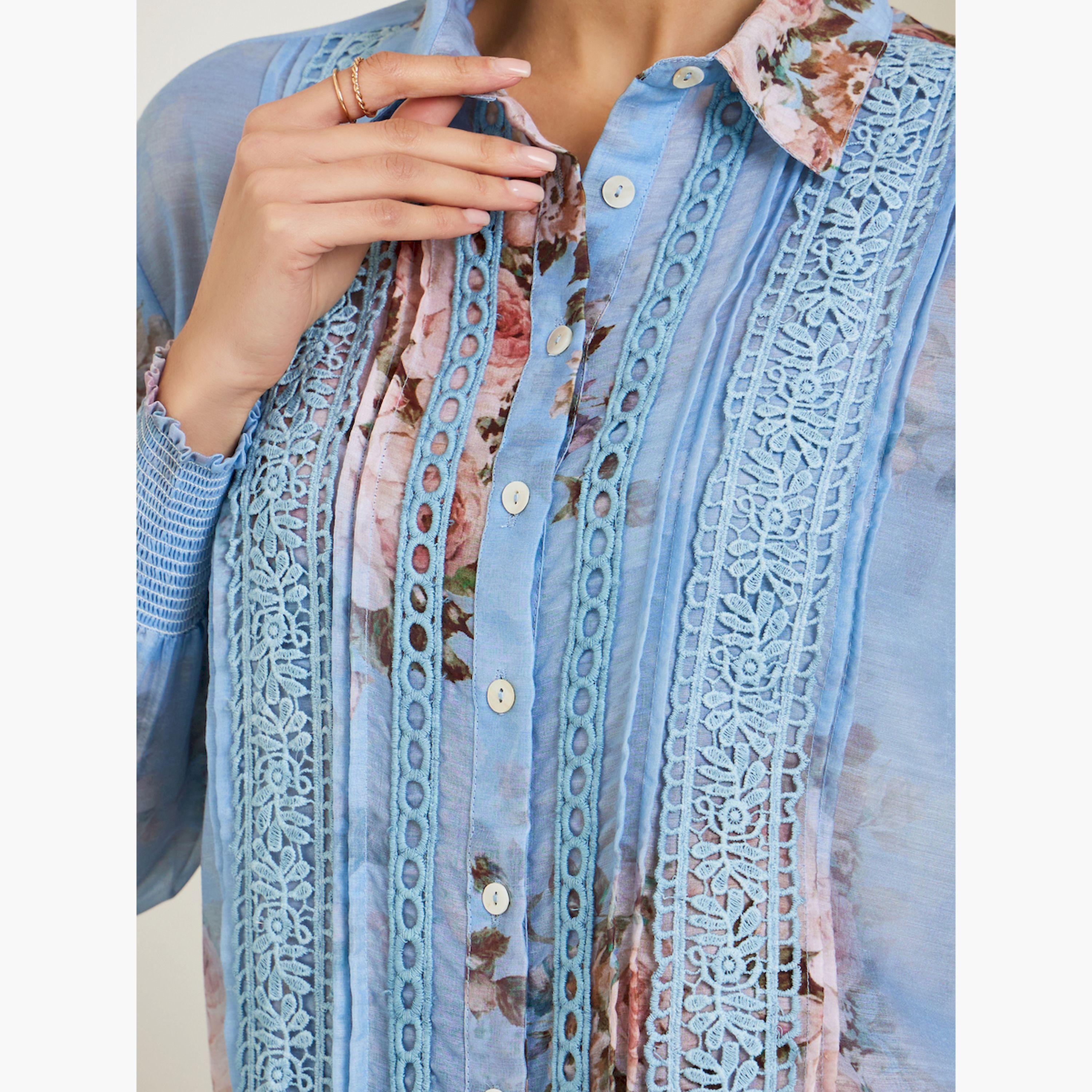 بلوزة بأكمام طويلة وطبعة زهور-women-clothing-shirtsandblouses-shirts-image-5