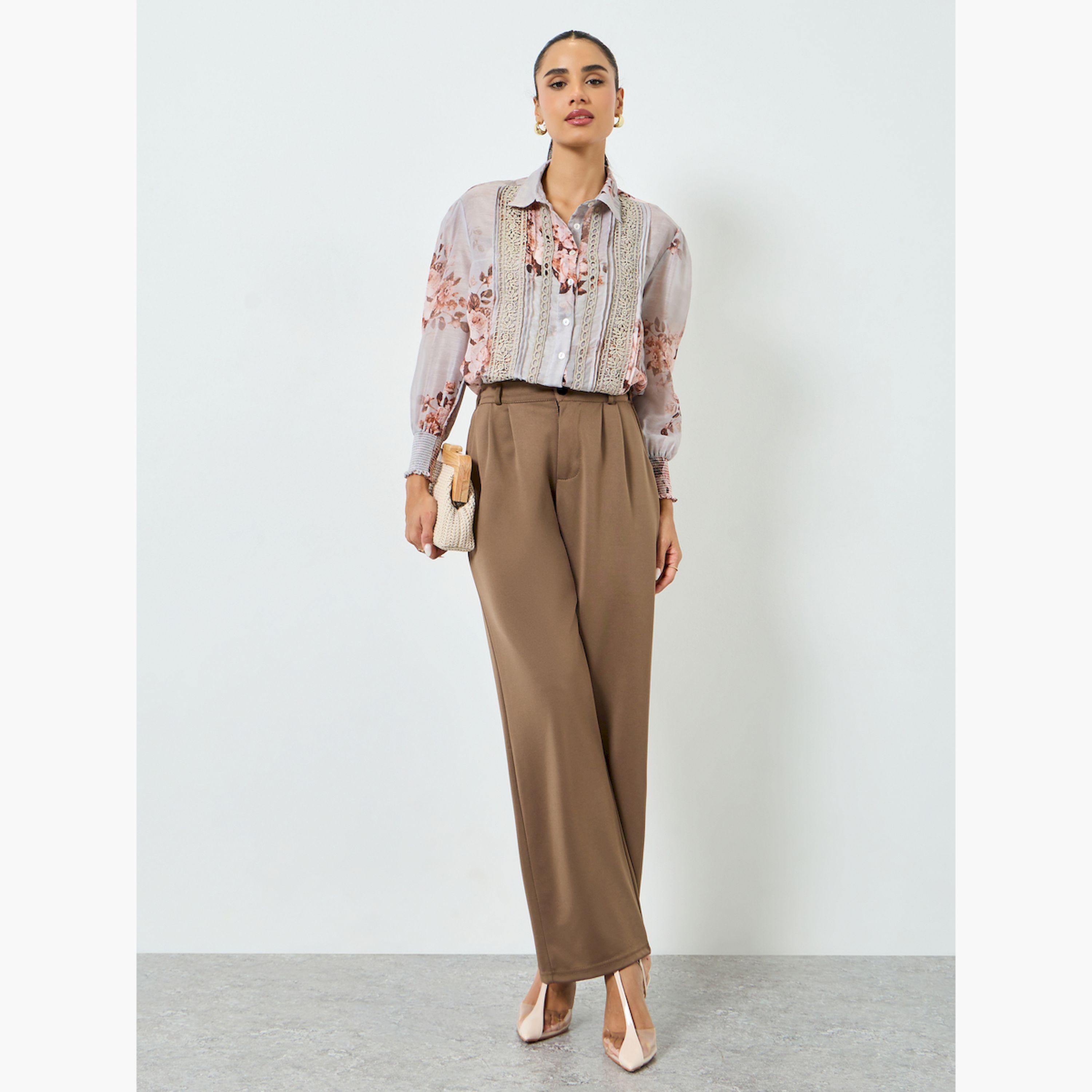 قميص بنقشة الزهور وحواف دانتيل وأكمام طويلة-women-clothing-shirtsandblouses-shirts-image-2