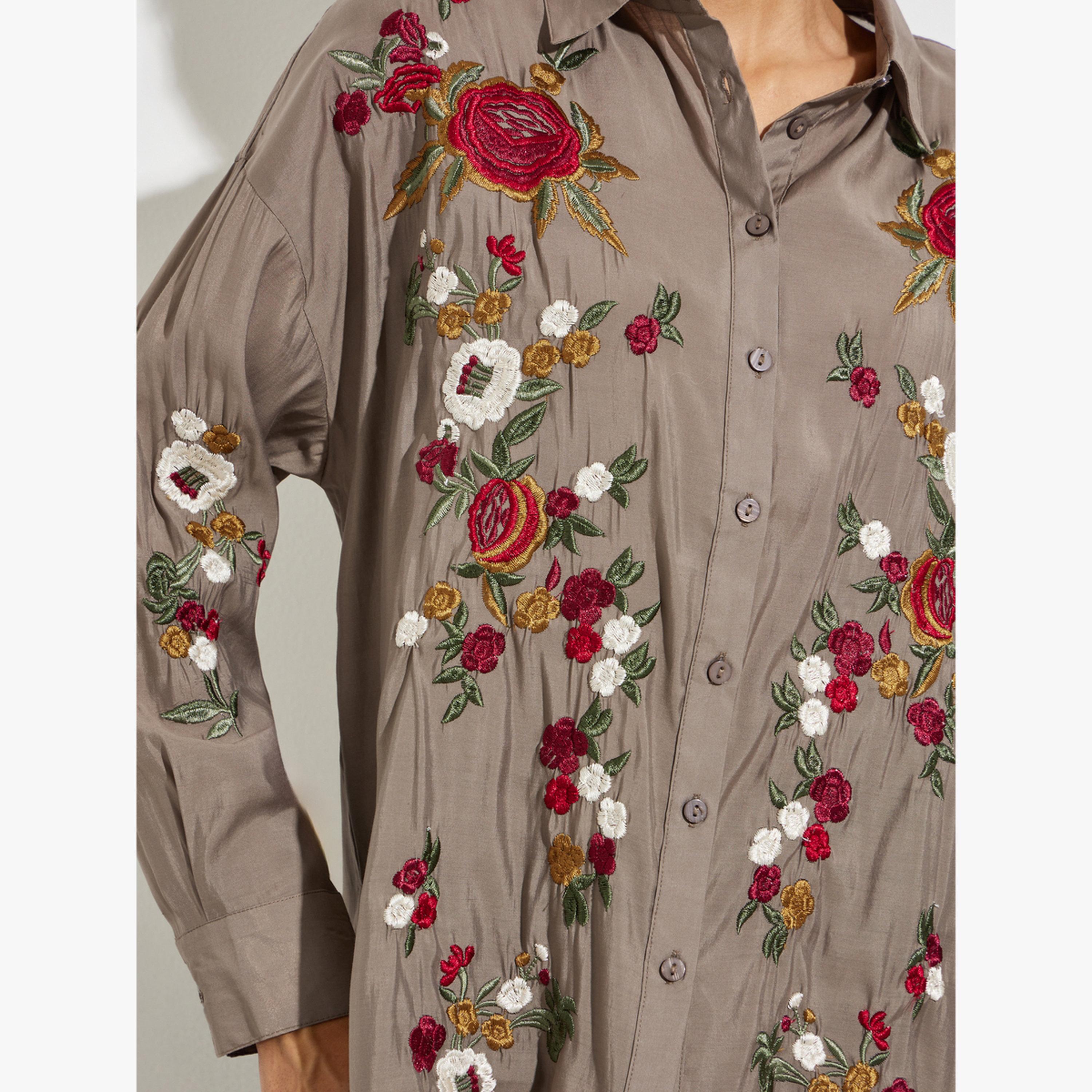 بلوزة بأكمام طويلة وتطريز زهور-women-clothing-shirtsandblouses-shirts-image-5