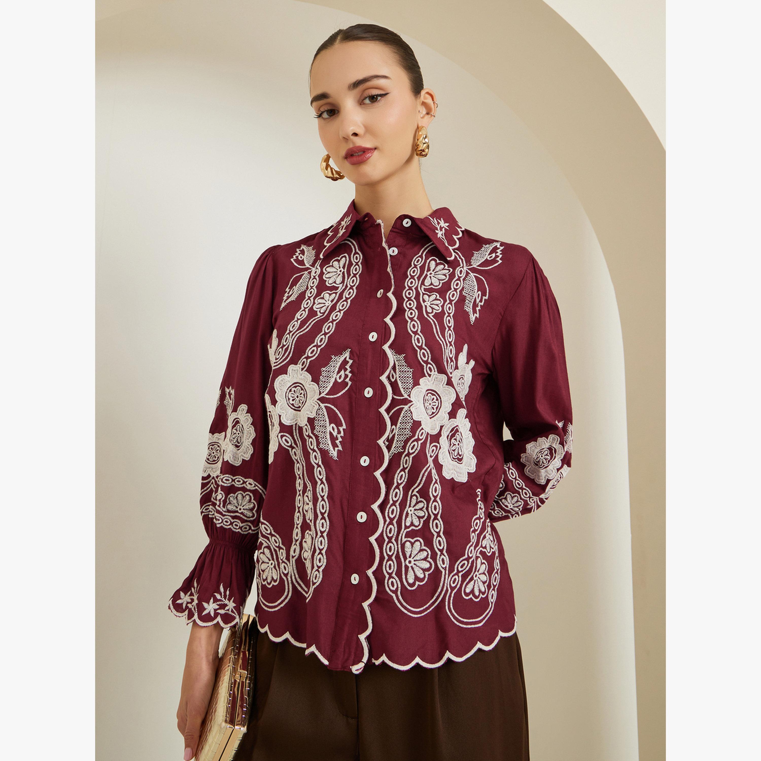 قميص مطرز بأكمام طويلة-women-clothing-shirtsandblouses-blouses-image-1
