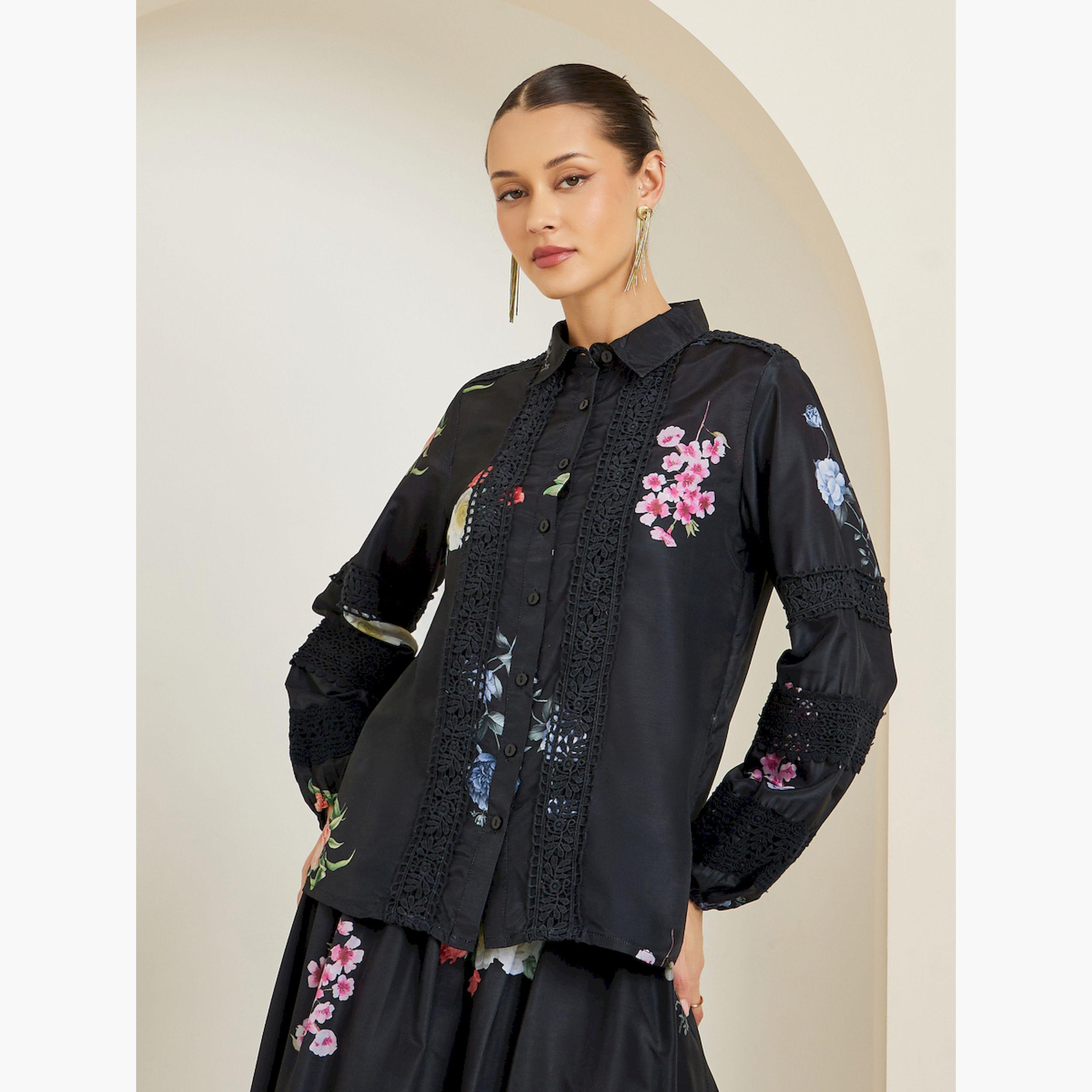 Styli Women Floral Print Long Sleeve Shirt-women-clothing-shirtsandblouses-shirts-image-1