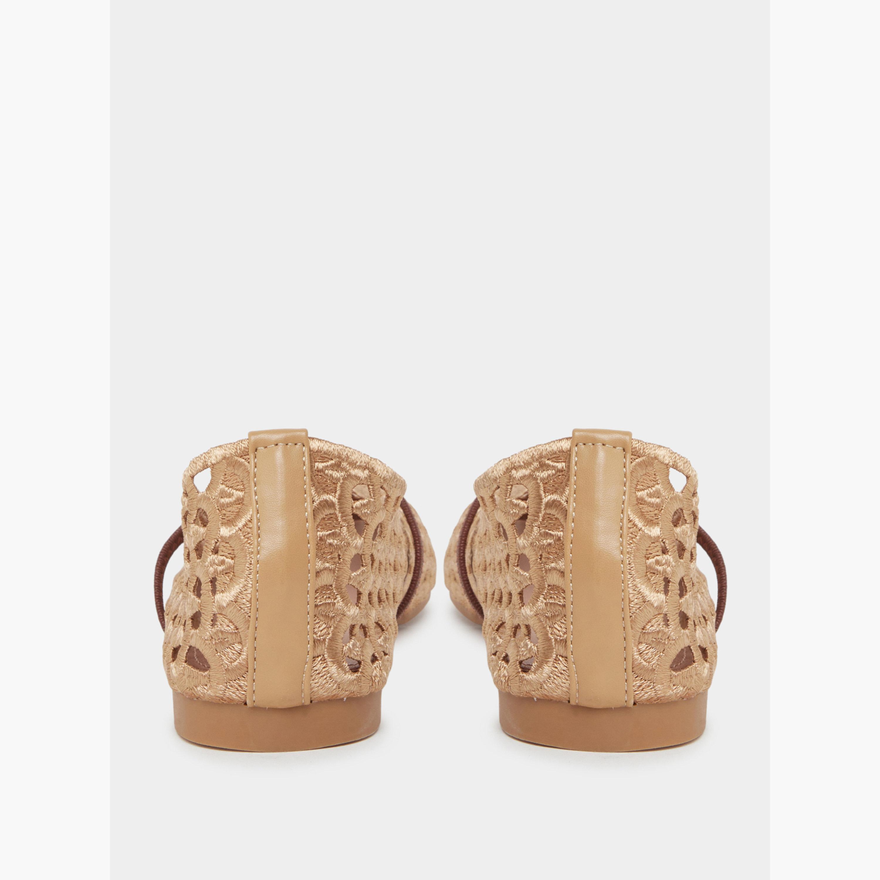 Styli Tan Mesh Mary Jane Flats-women-shoes-ballerinas-image-4