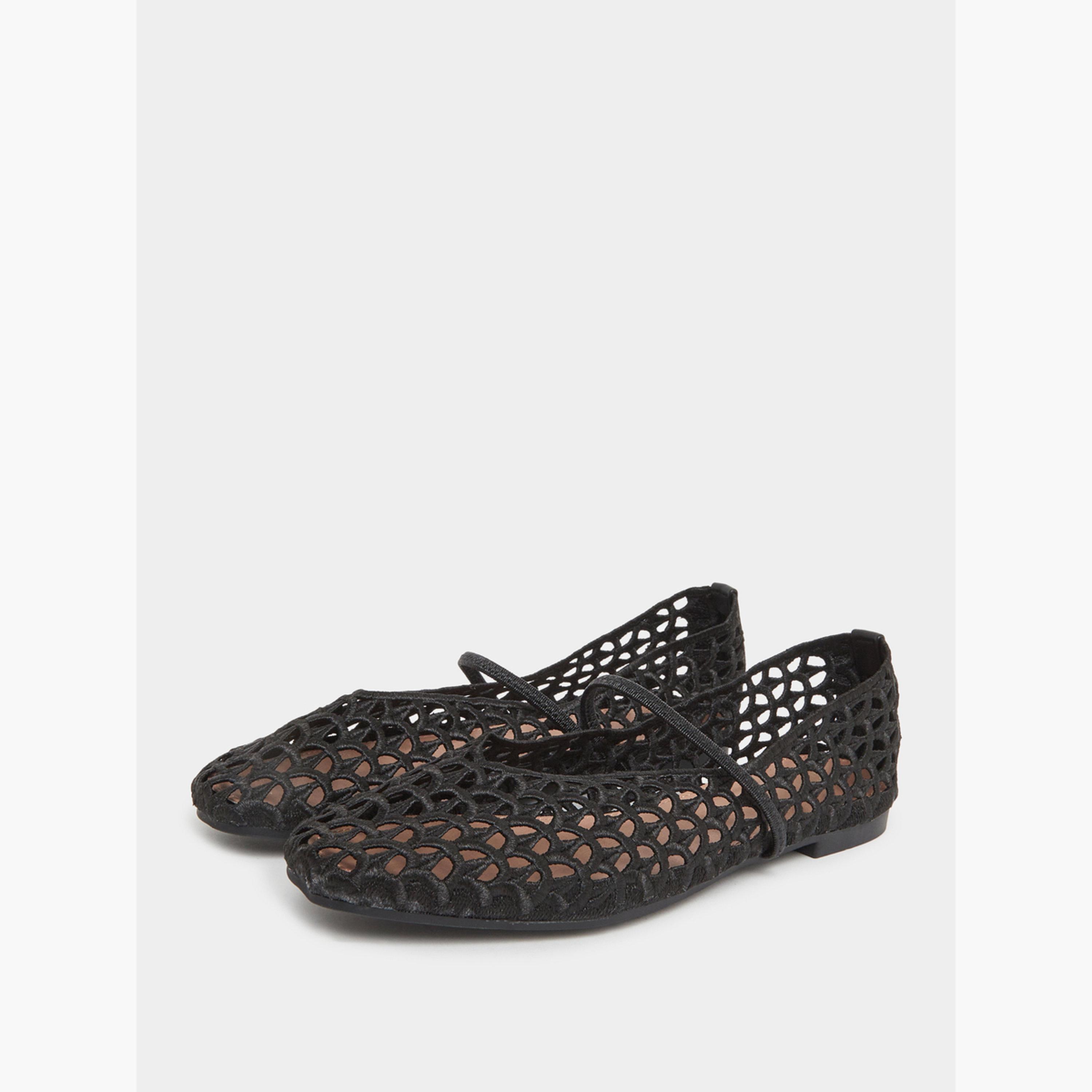 حذاء ماري جين شبكي بلون أسود-women-shoes-ballerinas-image-1