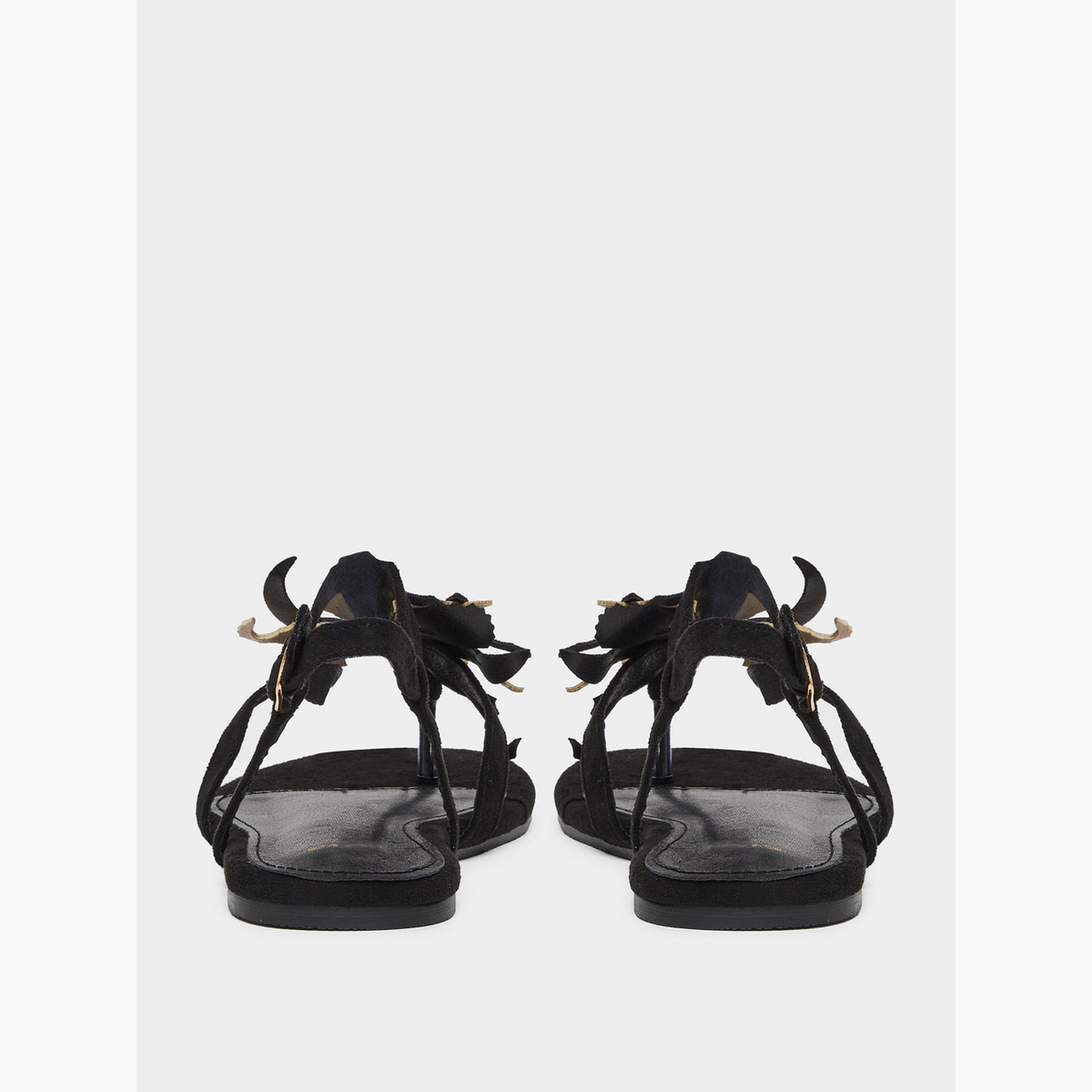 صندل فلات بتفاصيل زهور-women-shoes-sandals-flats-image-4