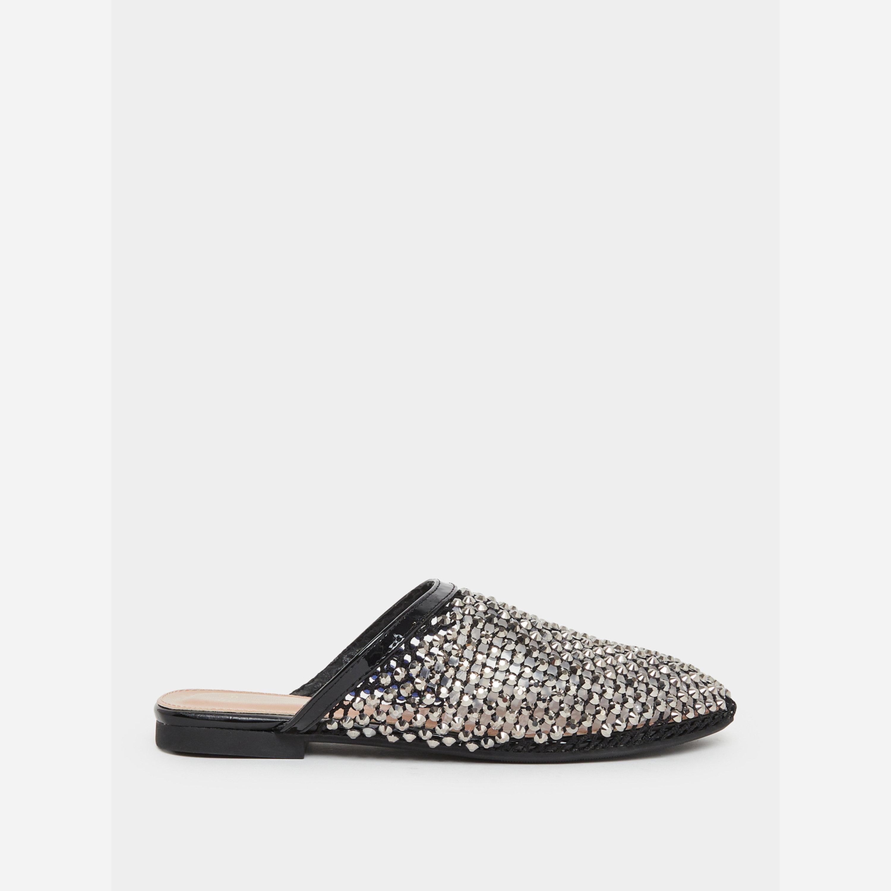 ستايلي - حذاء لون أسود مقدمة مدببة-women-shoes-flats-mules-image-2