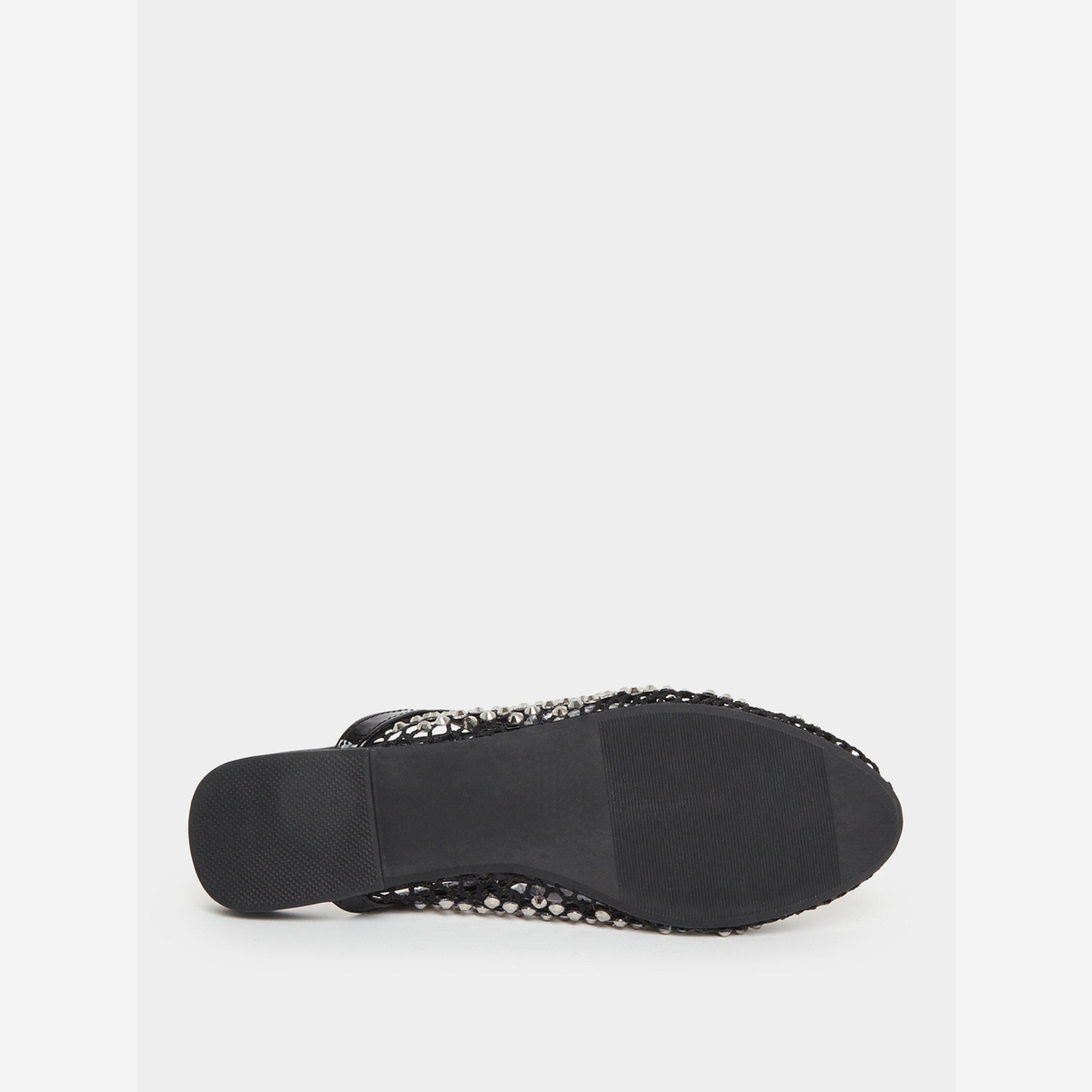 Styli Black Embellished Pointed Toe Mule-women-shoes-flats-mules-image-6