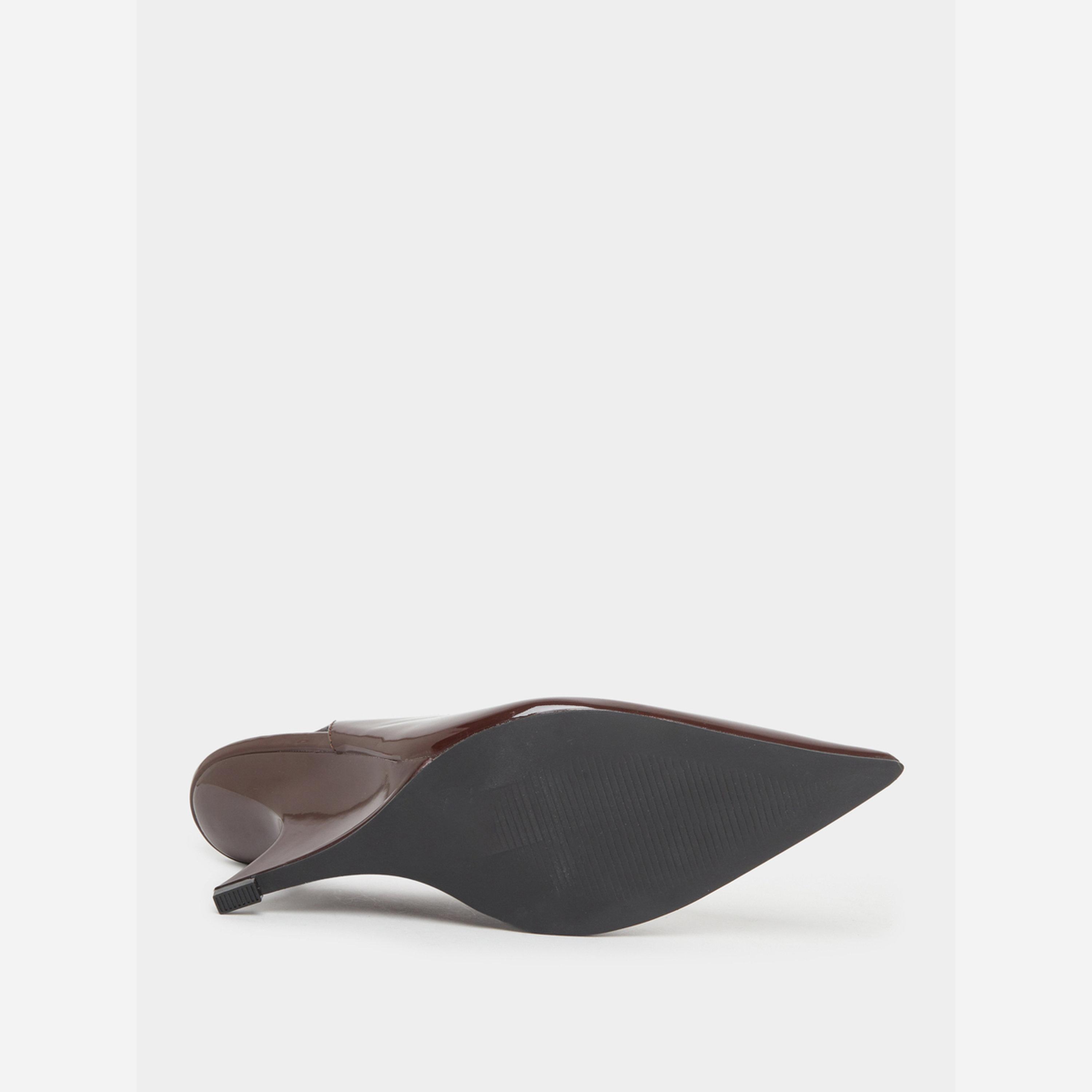 Styli Coffee Brown Pointed Toe Wedge Heel Shoes-women-shoes-sandals-heeled-image-6