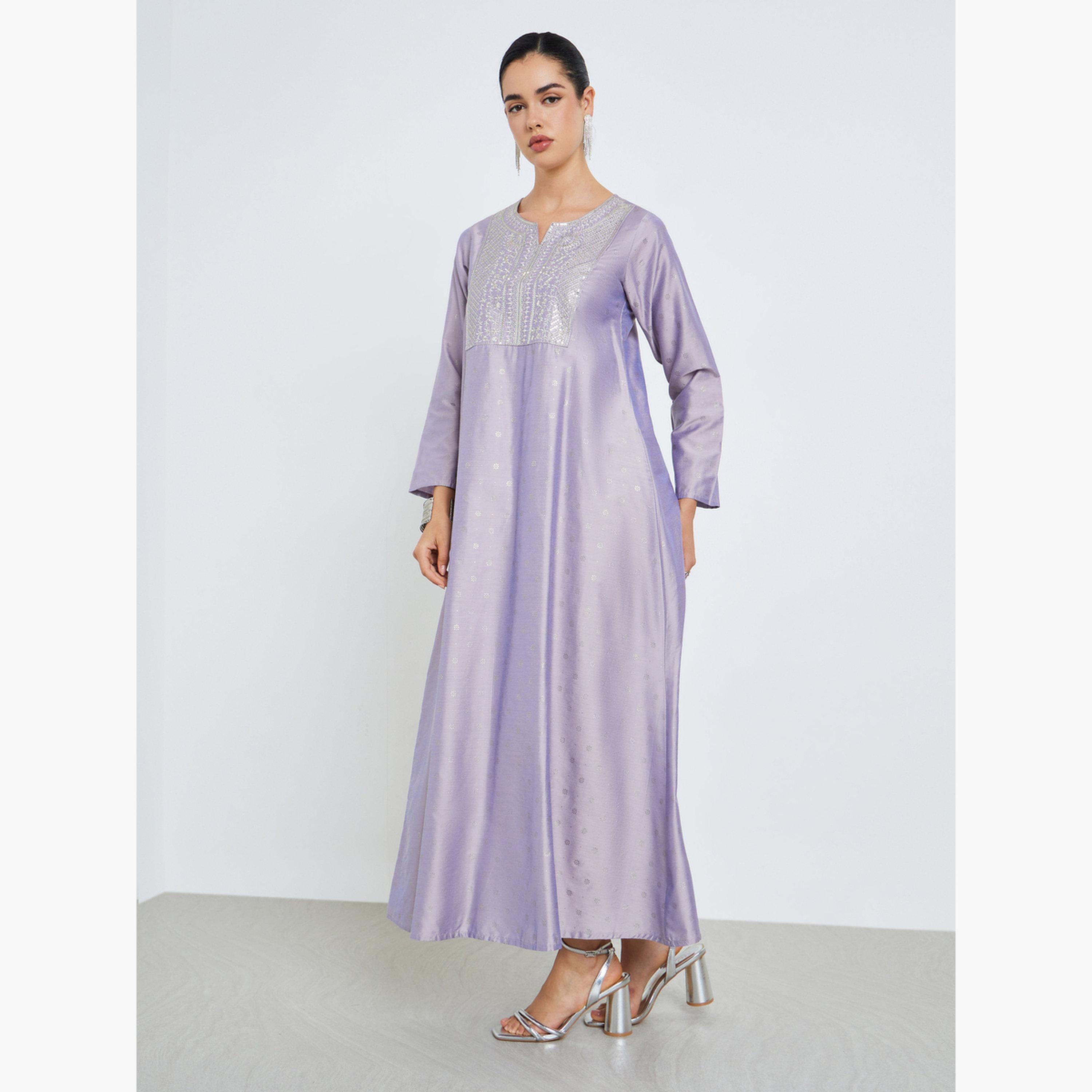 جلابية مطرزة بحافة واسعة-women-arabicclothing-jalabiyas-image-1