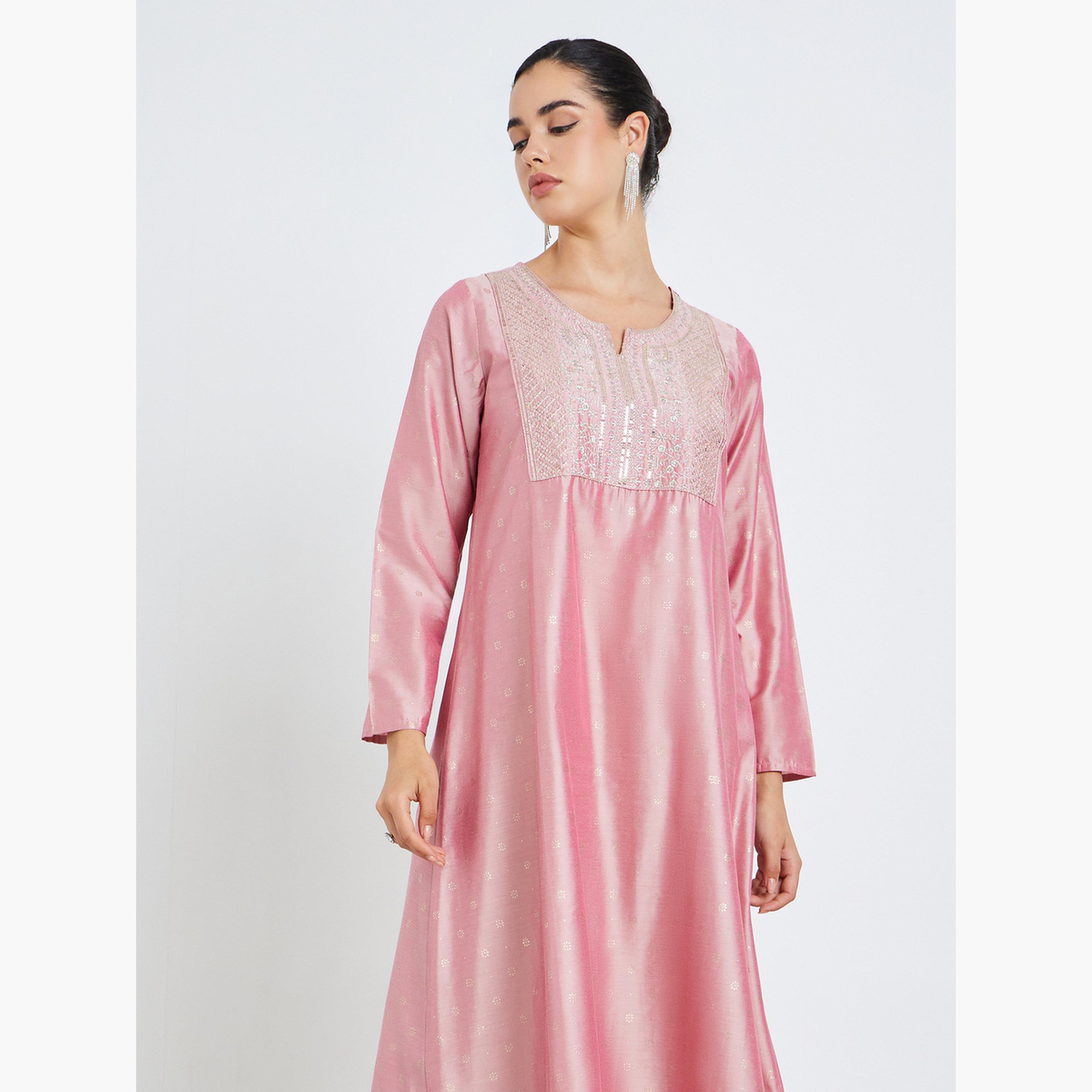 جلابية مزينة بحافة واسعة للنساء-women-arabicclothing-jalabiyas-image-2