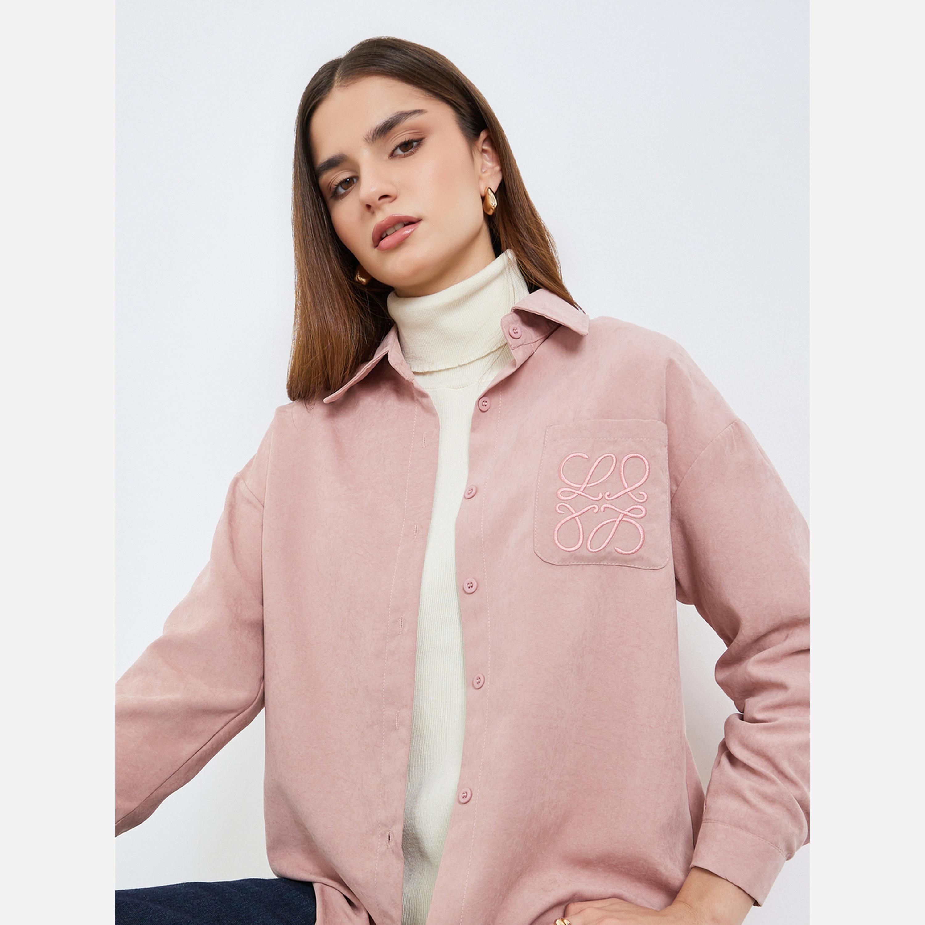 ستايلي - قميص وردي مطرز أكمام طويلة-women-clothing-shirtsandblouses-shirts-image-3