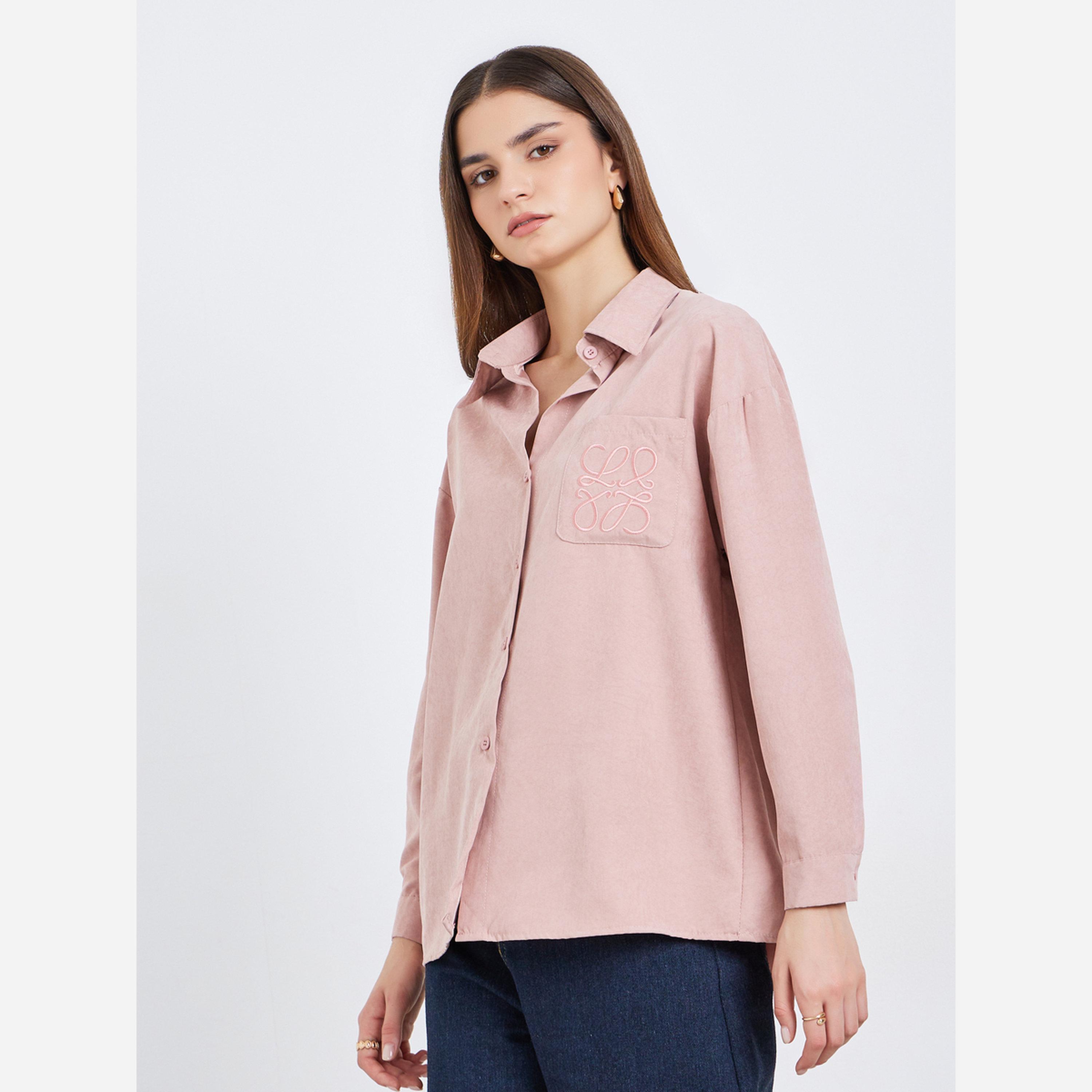 ستايلي - قميص وردي مطرز أكمام طويلة-women-clothing-shirtsandblouses-shirts-image-5