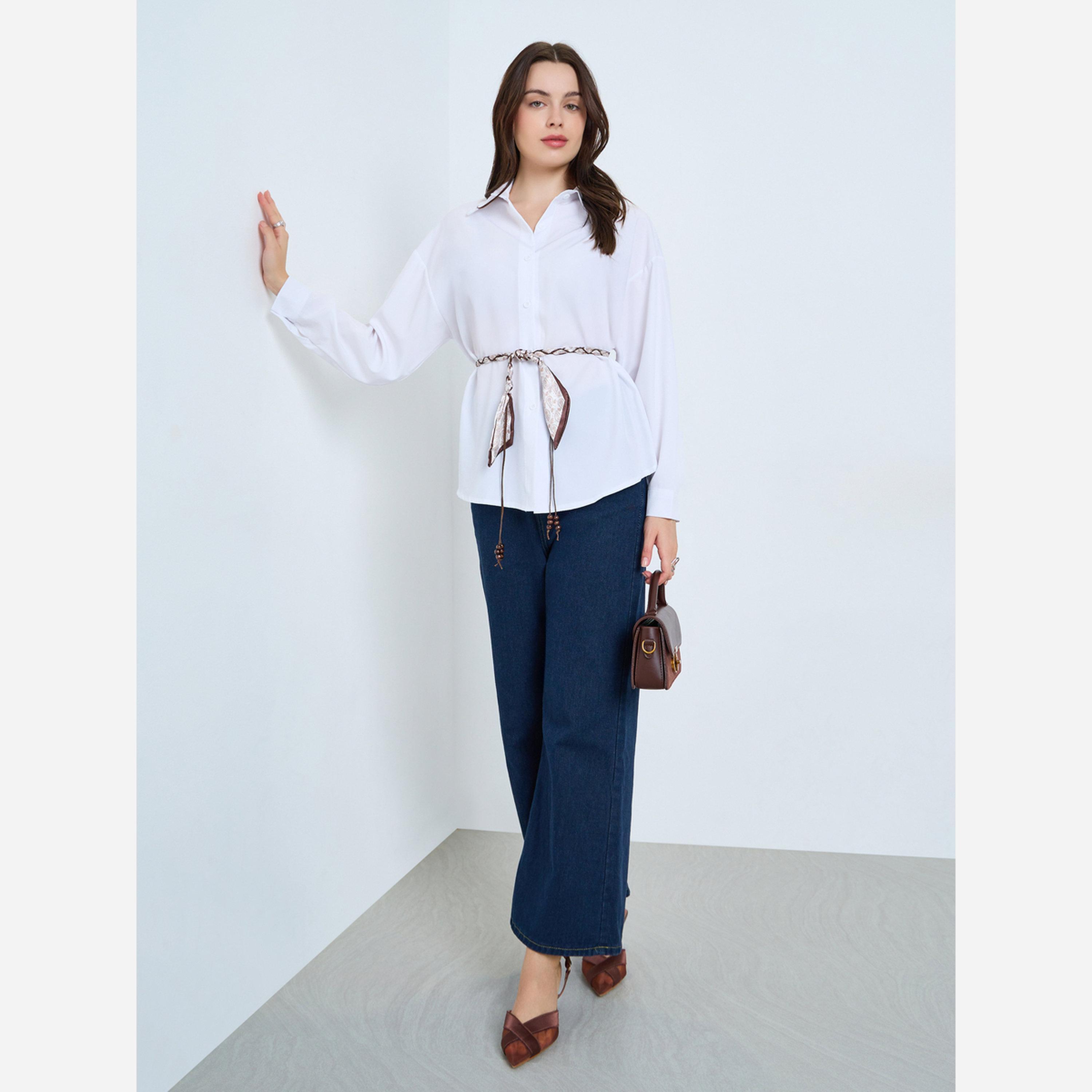 Styli White Long Sleeve Oversized Shirt-women-clothing-shirtsandblouses-shirts-image-2