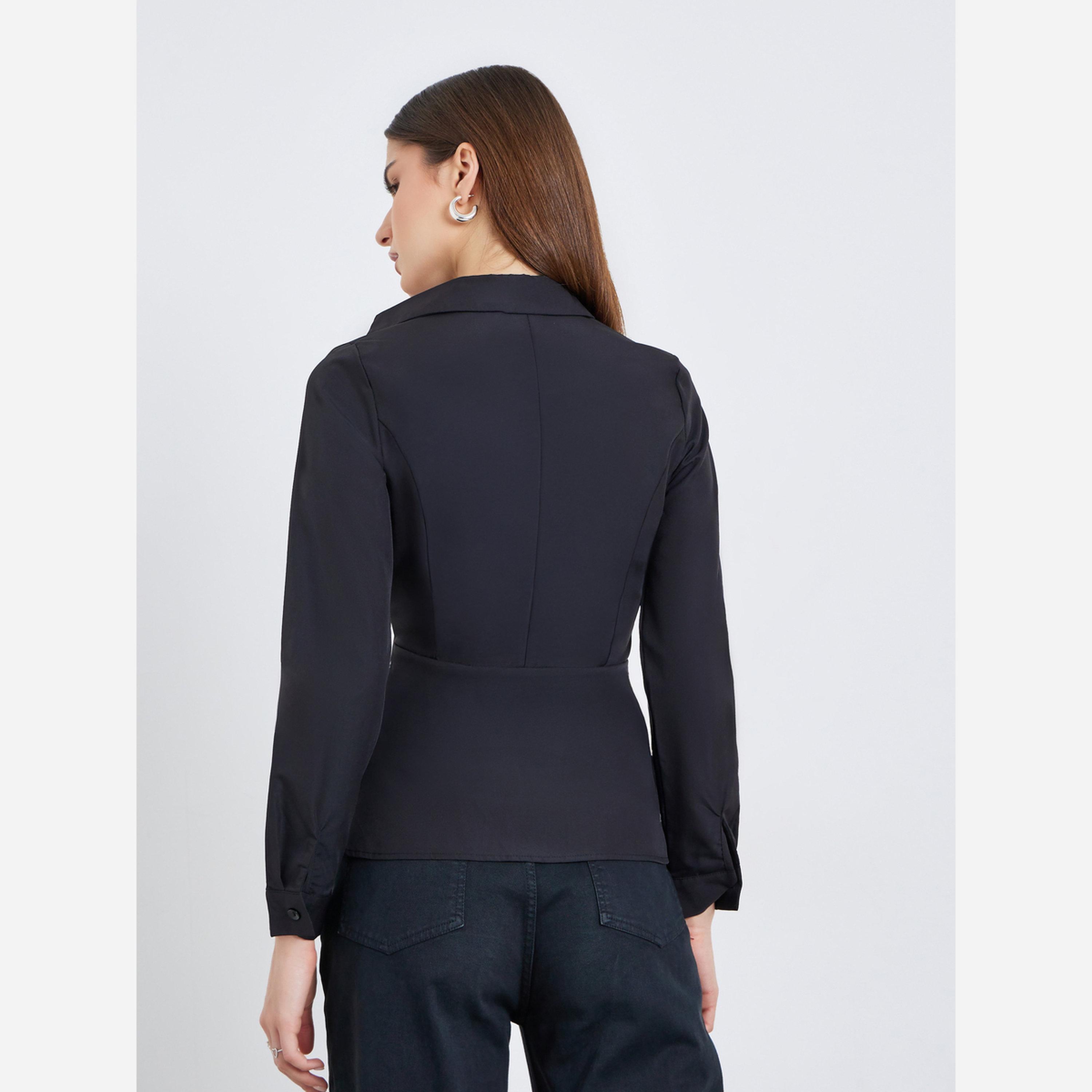 ستايلي - قميص نسائي لون أسود أكمام طويلة-women-clothing-shirtsandblouses-blouses-image-4