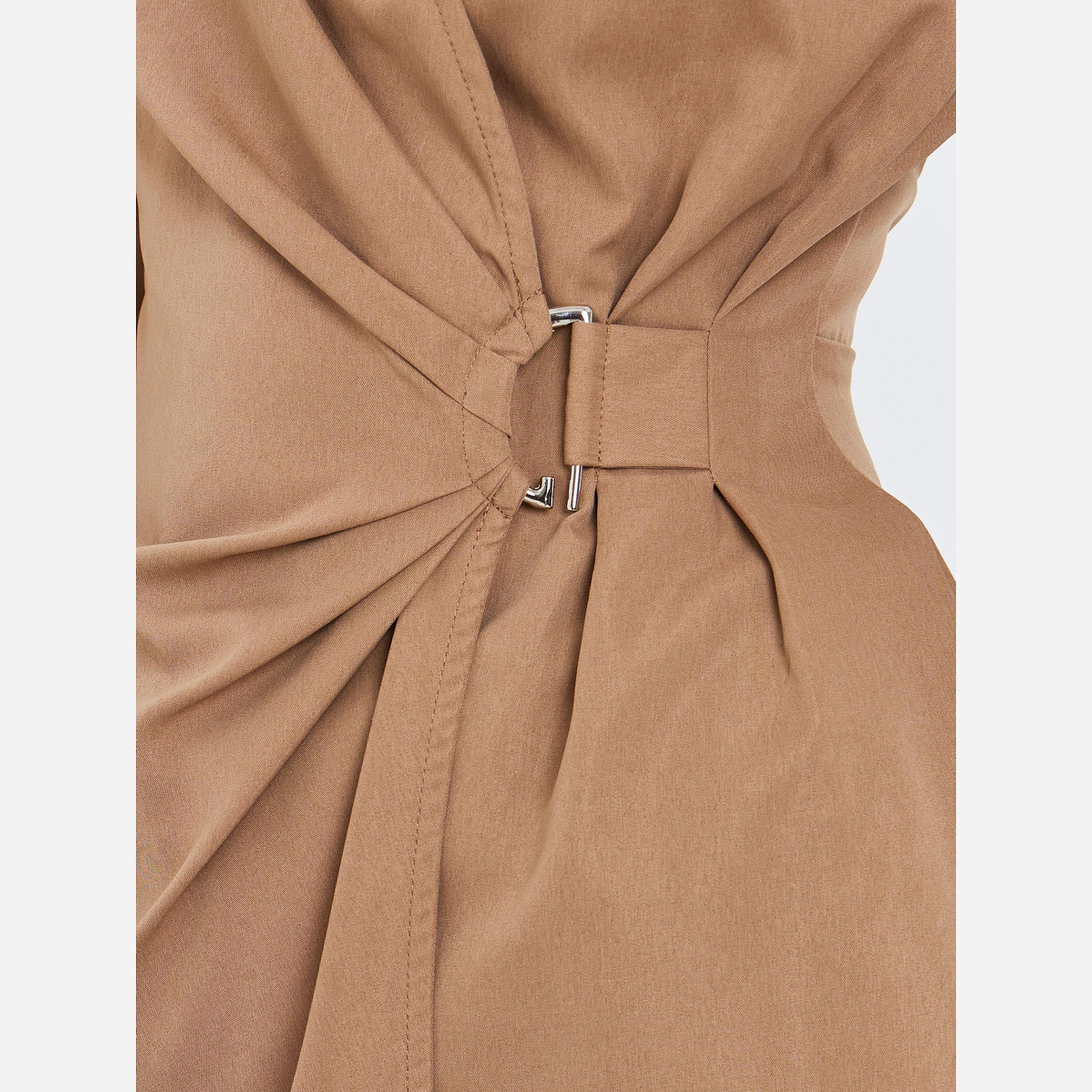 Styli Women Brown Long Sleeve Wrap Shirt-women-clothing-shirtsandblouses-blouses-image-3