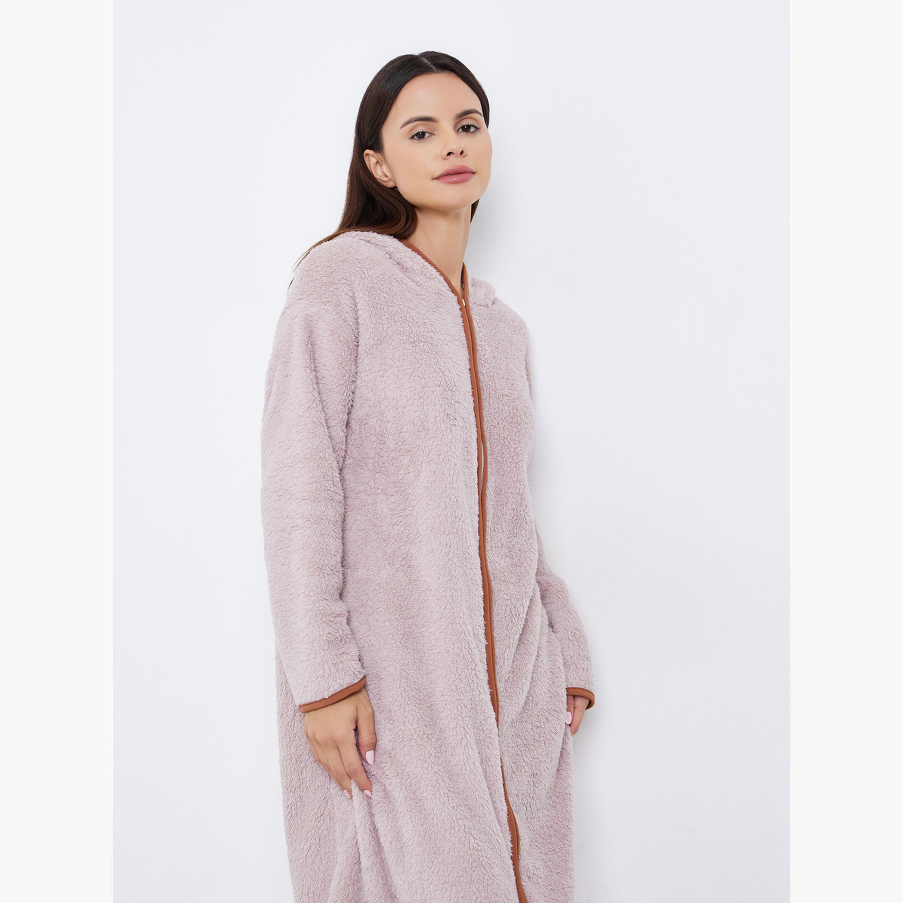 ستايلي - روب نوم صوف بقبعه-women-clothing-nightwear-nighties-image-2