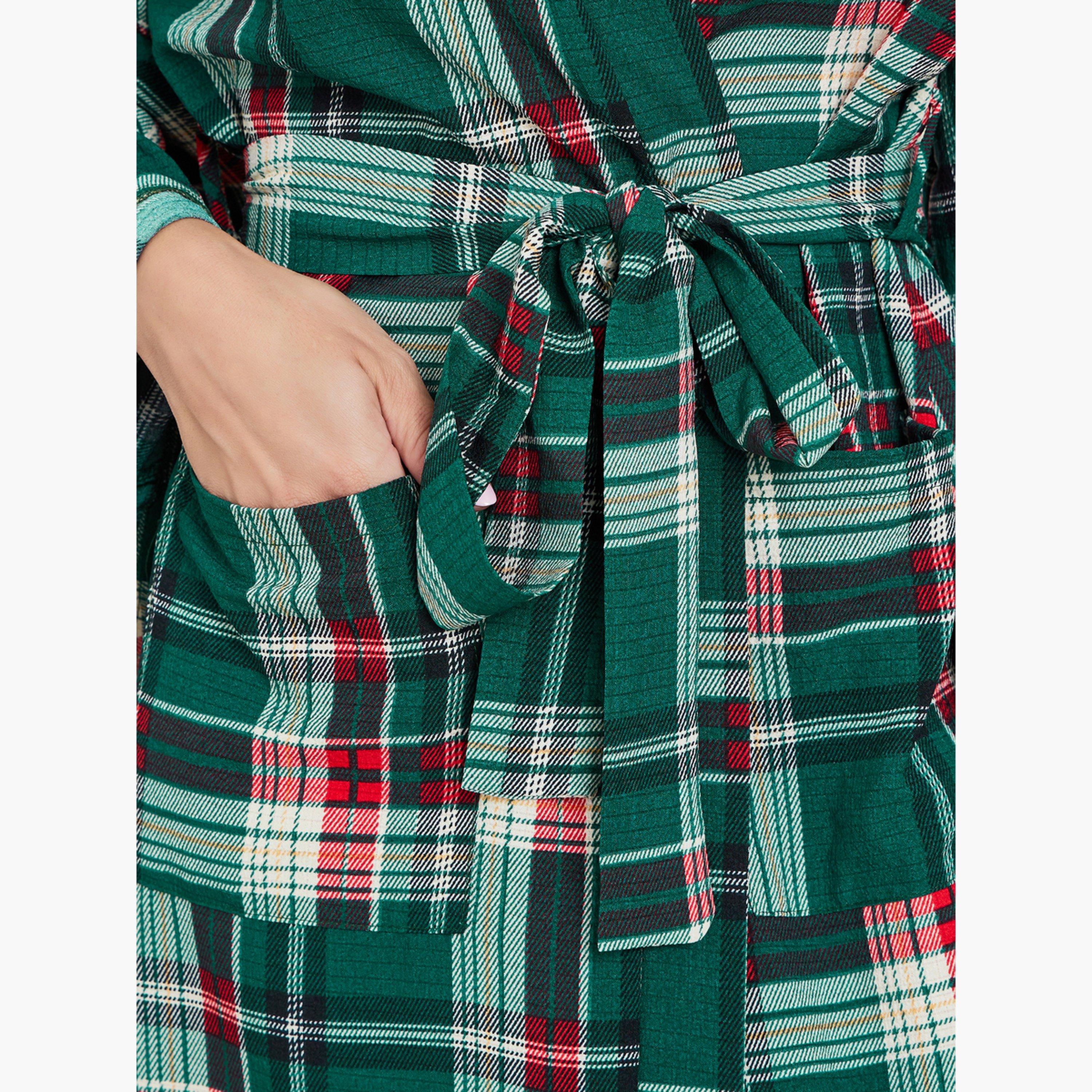 ستايلي - روب منقوش بحزام-women-clothing-nightwear-robes-image-1