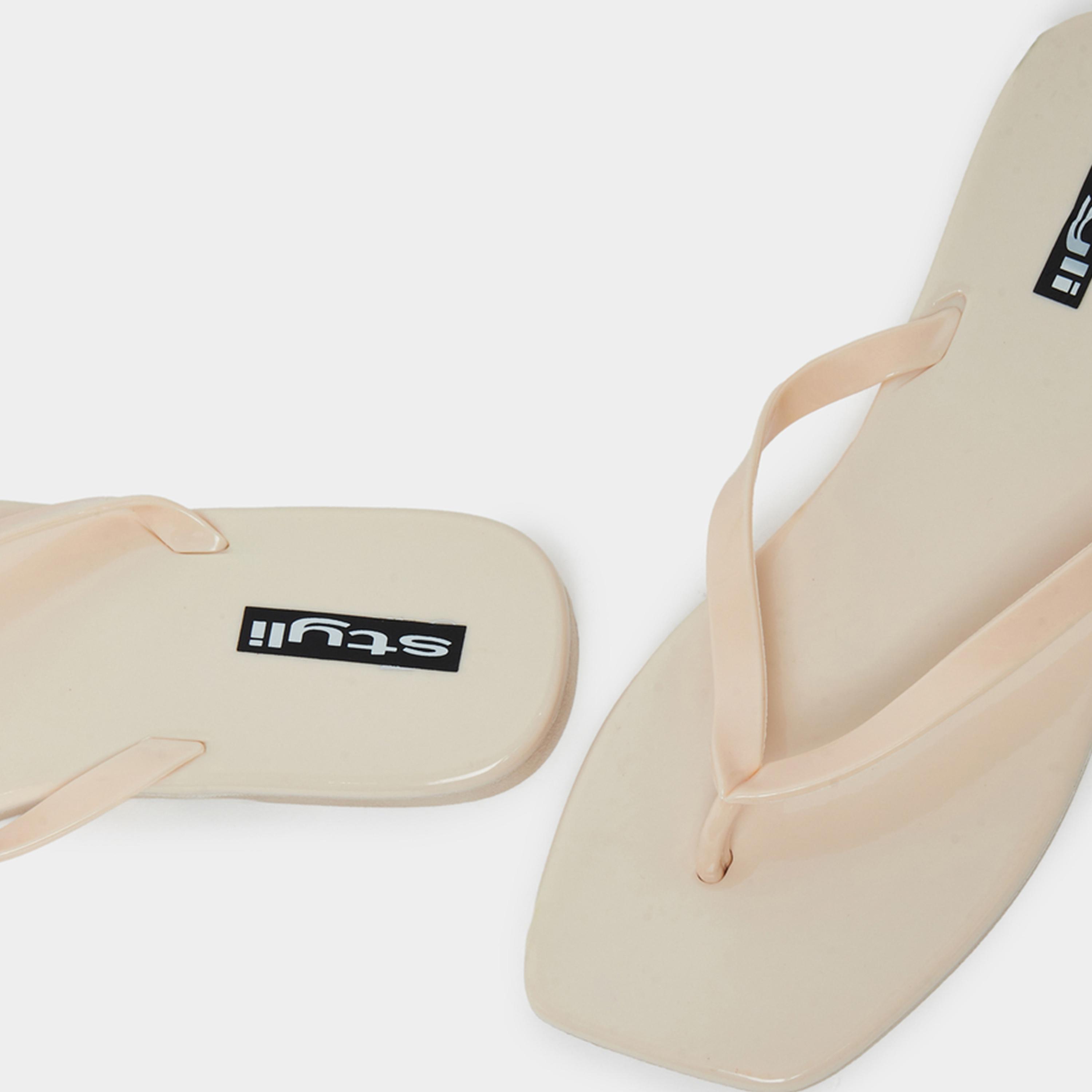 Styli Womens Nude Plain Flip Flops-women-shoes-flipflopsandslides-image-5