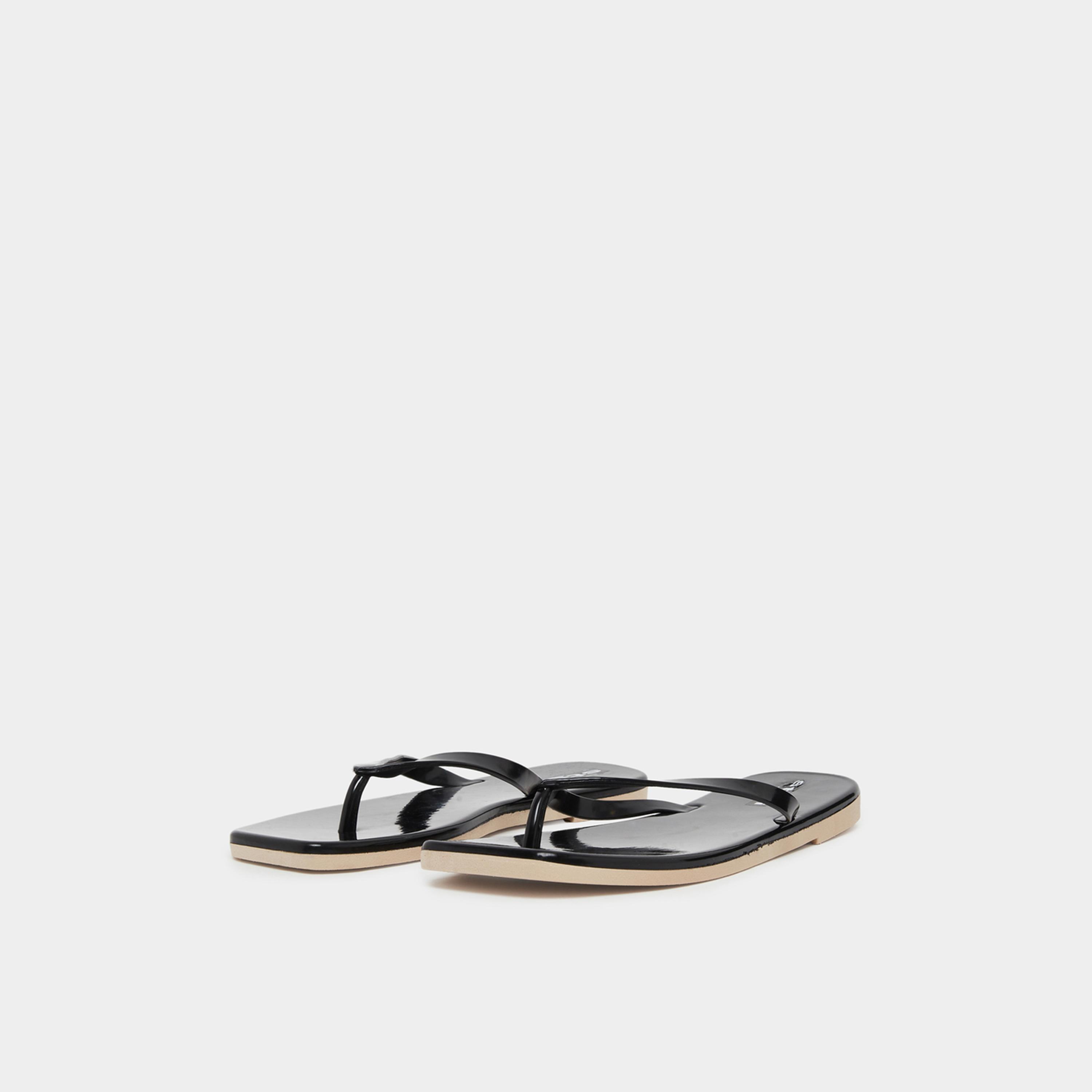 Styli Womens Black Plain Flip Flops-women-shoes-flipflopsandslides-image-1