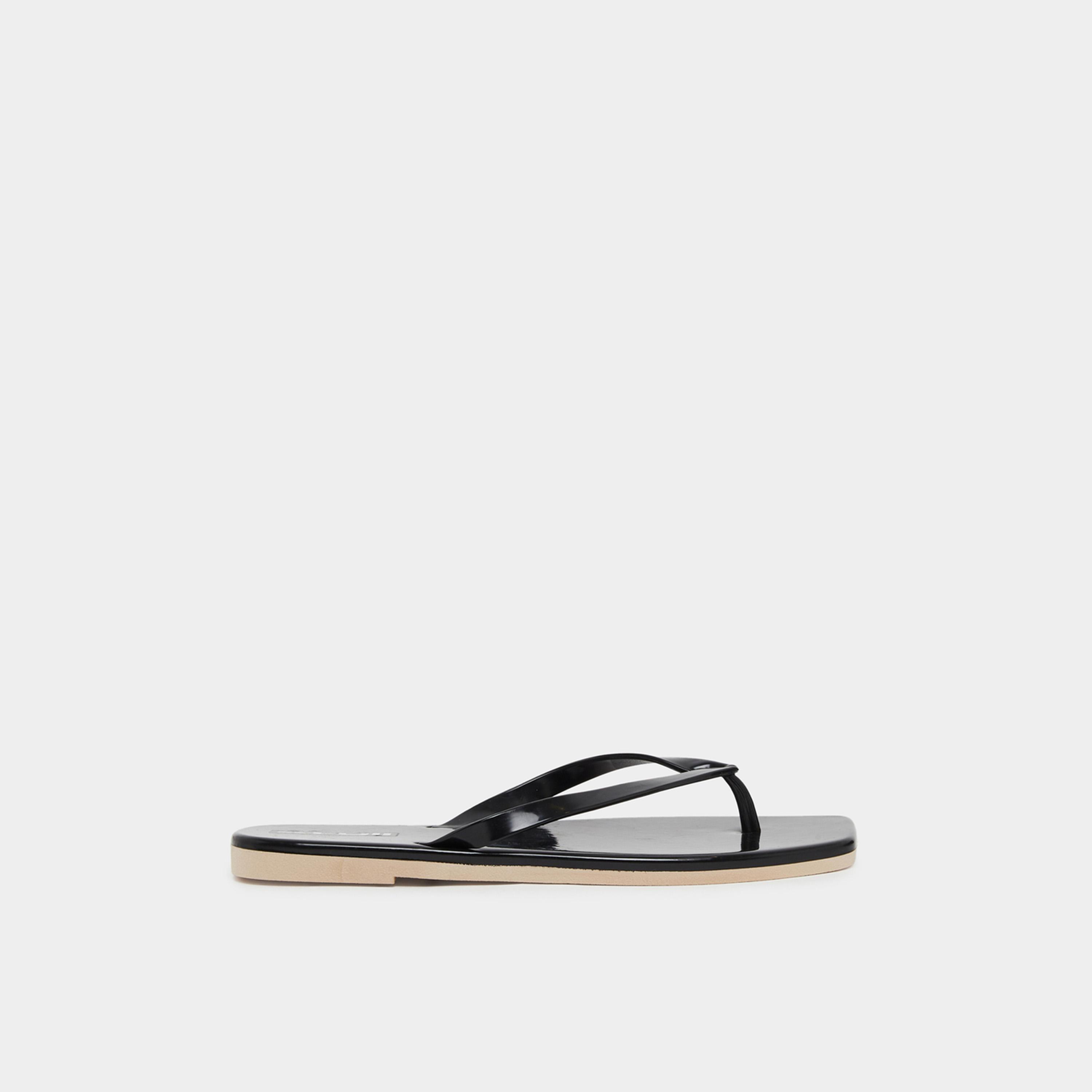 Styli Womens Black Plain Flip Flops-women-shoes-flipflopsandslides-image-2